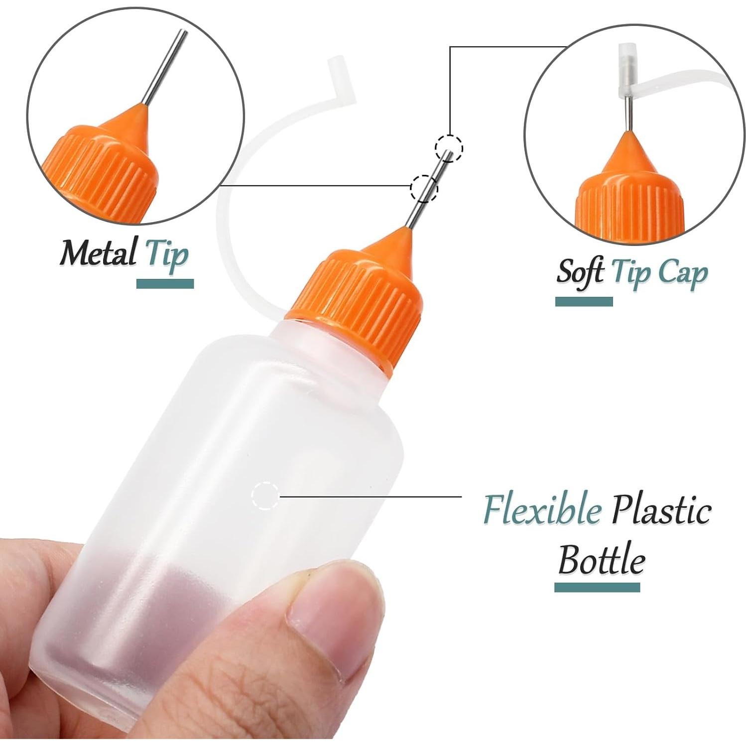 Botellas Aplicadoras de Punta Precisa HARSKIYER 30ml 12 Pcs