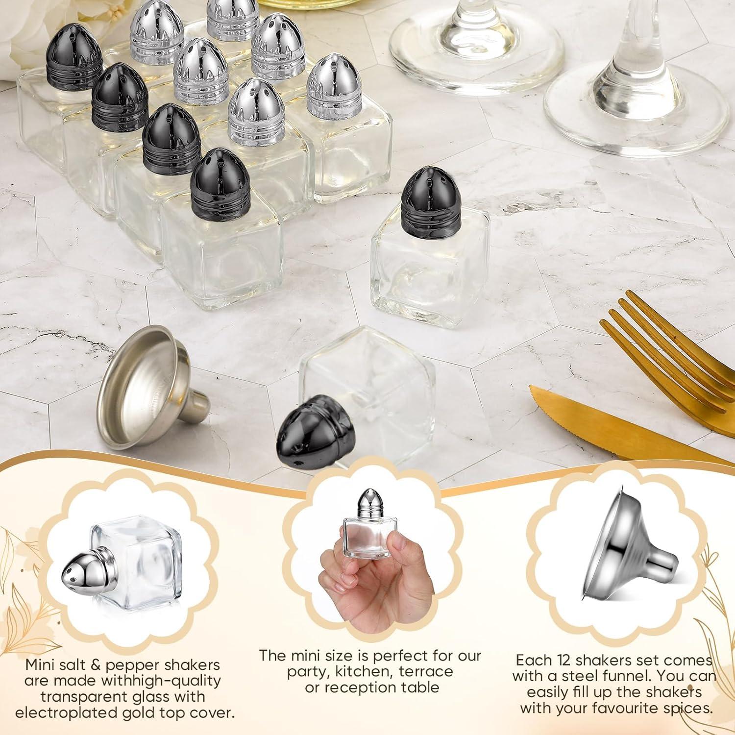 Saleros y Pimenteros Mini Uiifan 12 Pcs Vidrio 14.79 ml