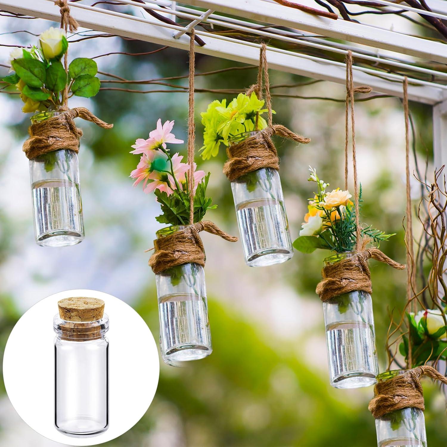 Yungyan 50 Mini Botellas de Vidrio con Corcho 1ml para DIY