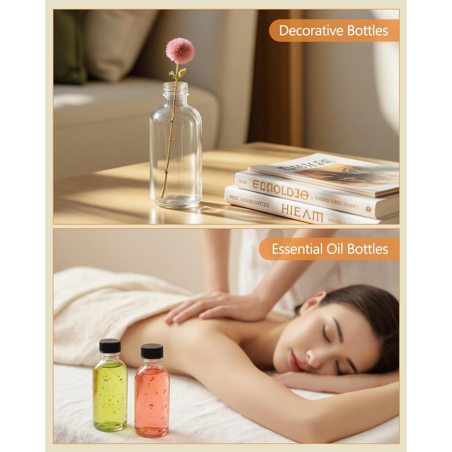 Botellas de vidrio Rionisor 120ml redondas Boston - Paquete de 6