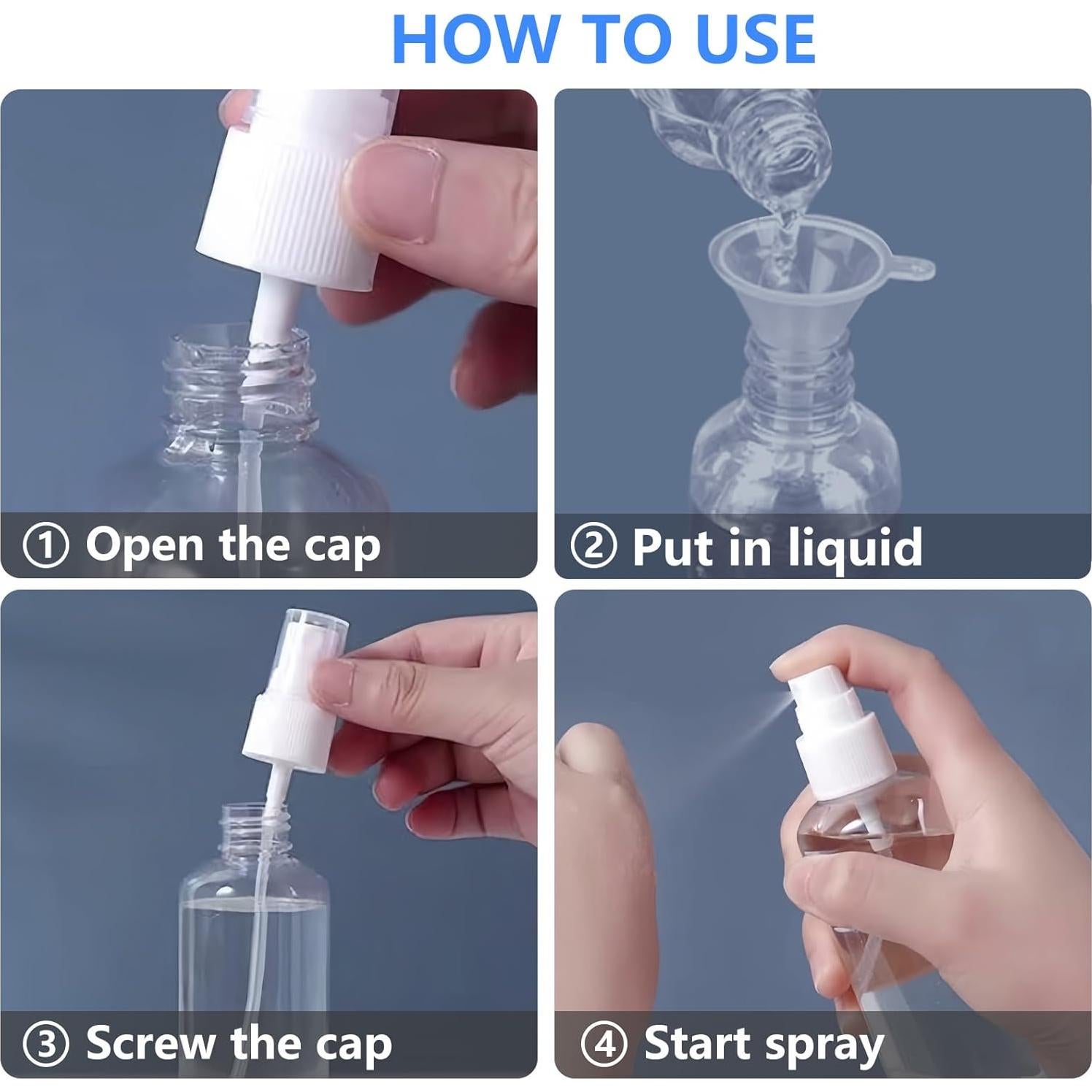 Paquete de 4 Botellas Spray Mini DTDNZKN 50ml a Prueba de Fugas