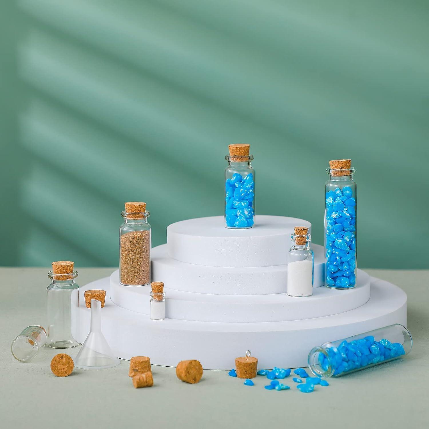 45 Botellas de Vidrio Mini Sherli con Tapones de Corcho 0.5-20ml