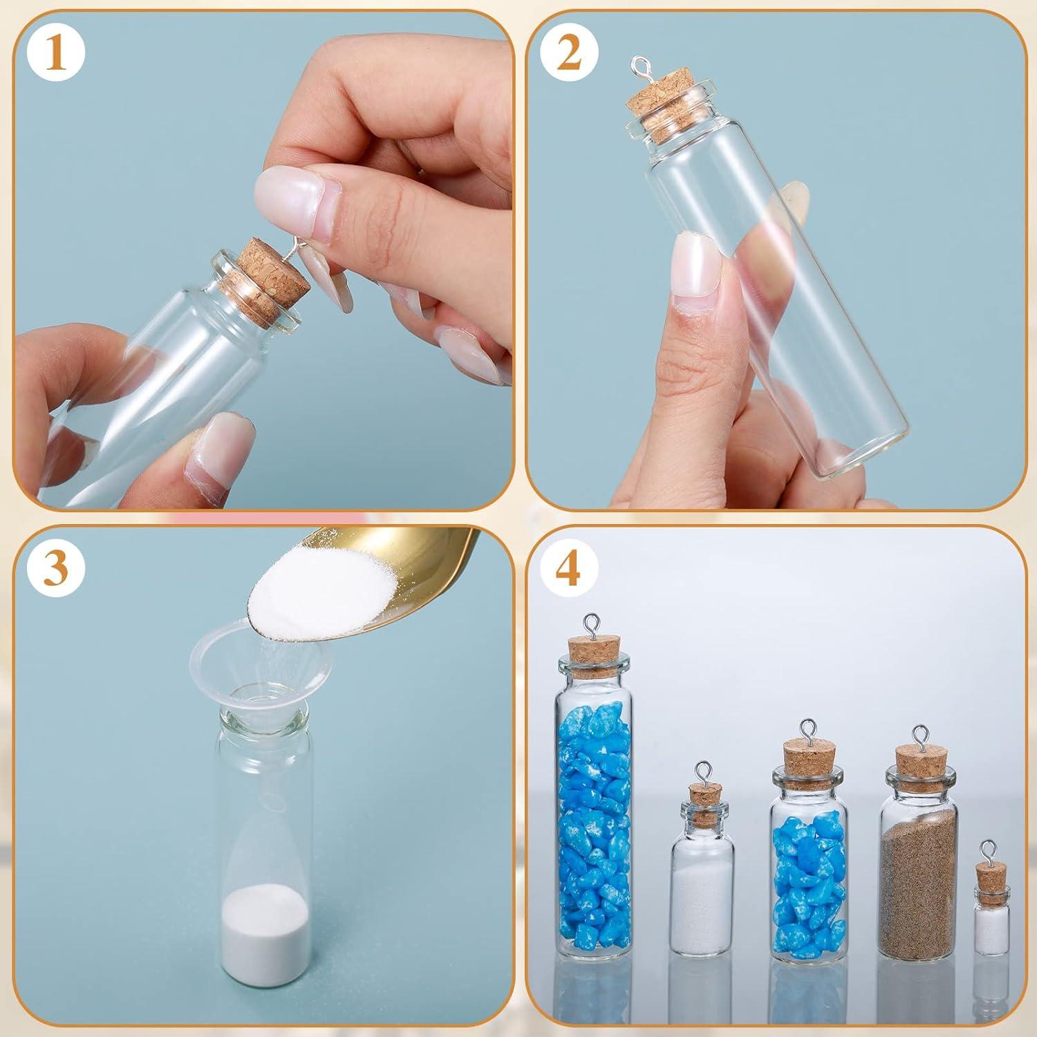 45 Botellas de Vidrio Mini Sherli con Tapones de Corcho 0.5-20ml