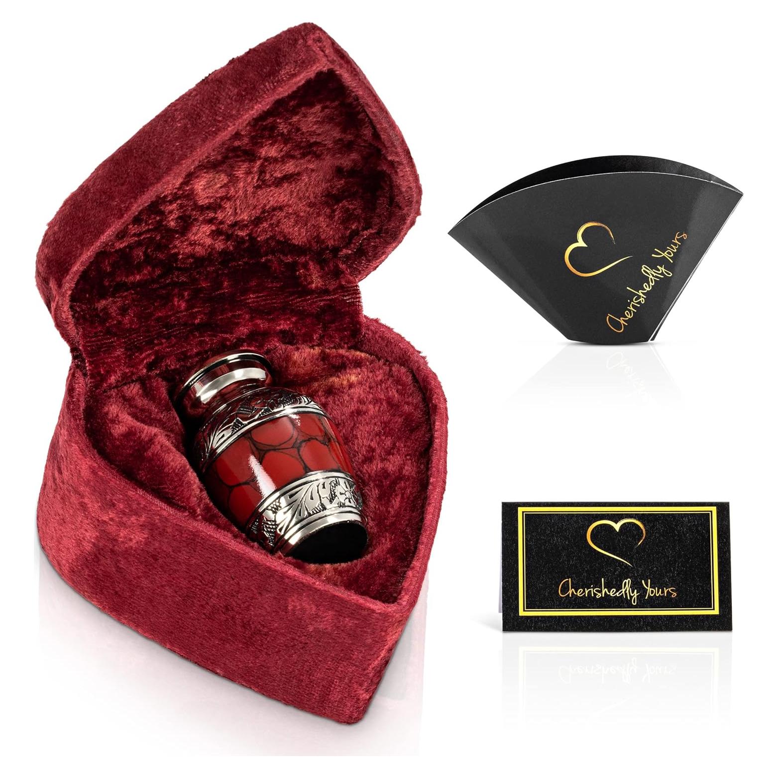 Mini Urna Conmemorativa de Cremación Cherishedly Yours - Rojo