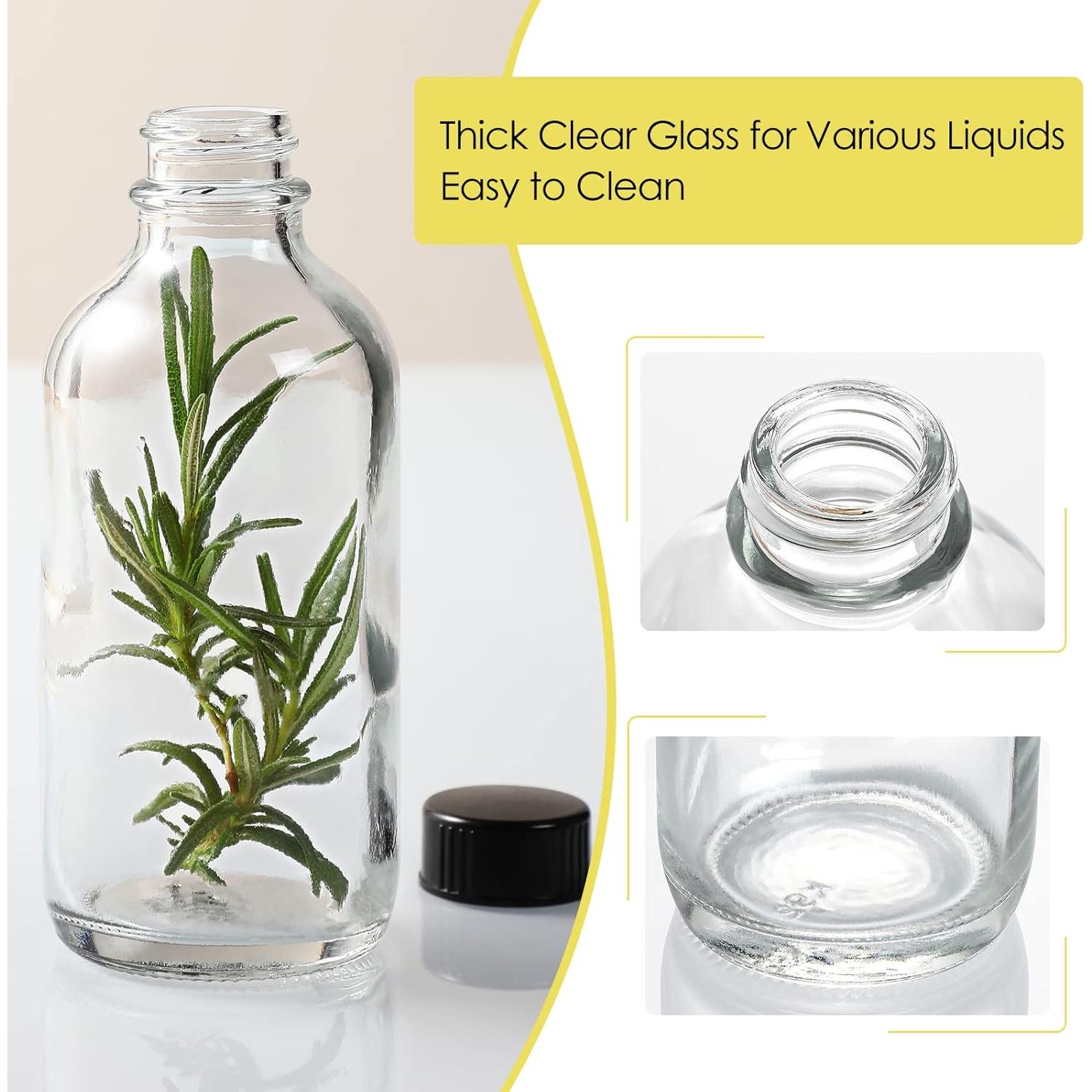 Paquete de 6 Botellas de Vidrio 120ml AOZITA con Tapas