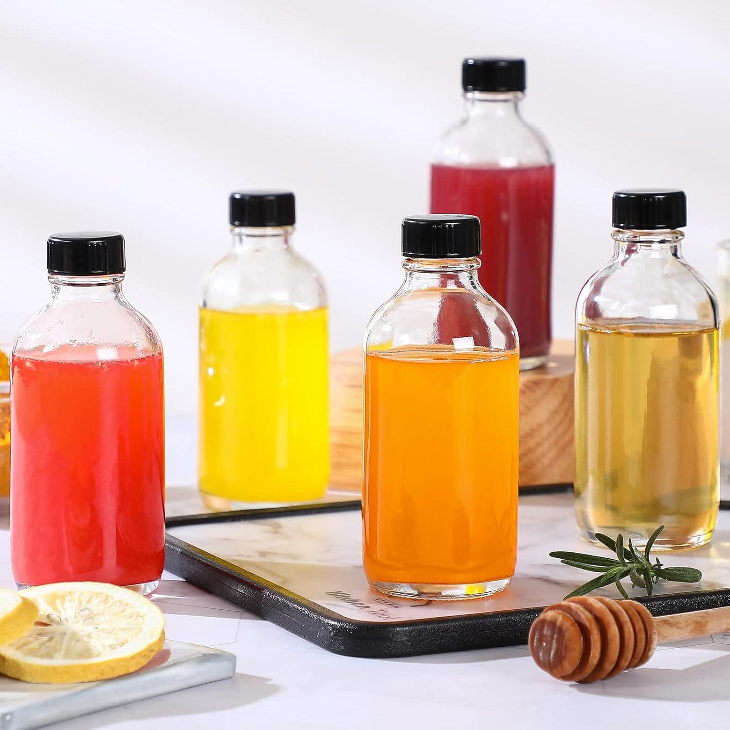 Paquete de 6 Botellas de Vidrio 120ml AOZITA con Tapas