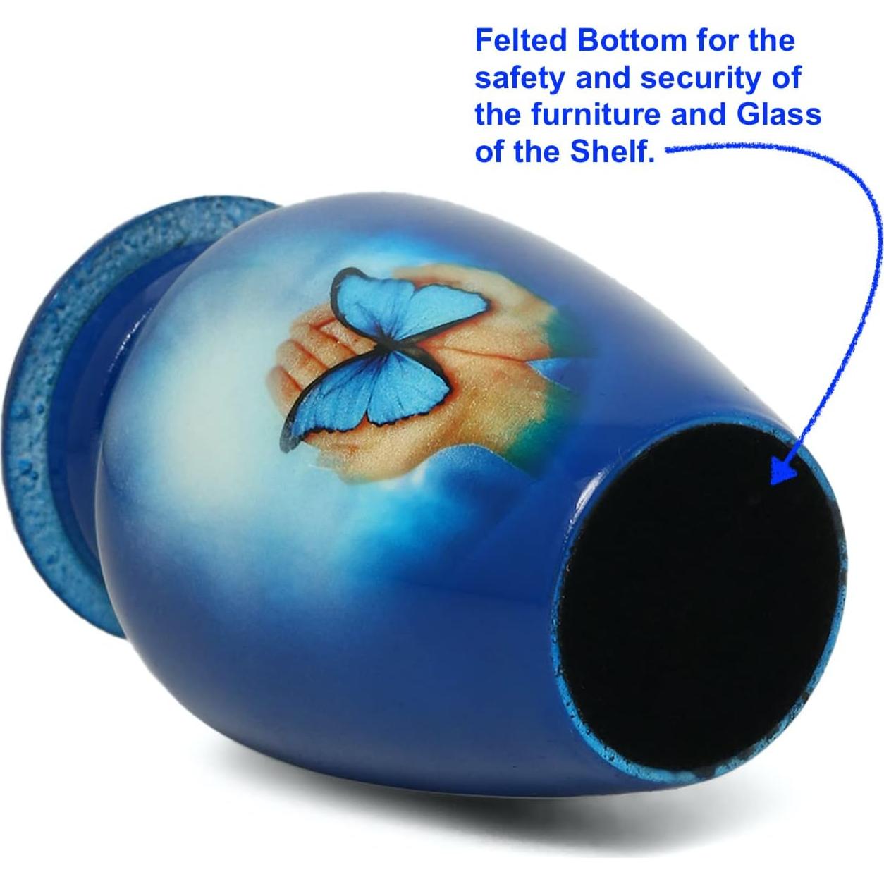 Urna pequeña para cenizas The Ascent mariposa azul 6.98 cm