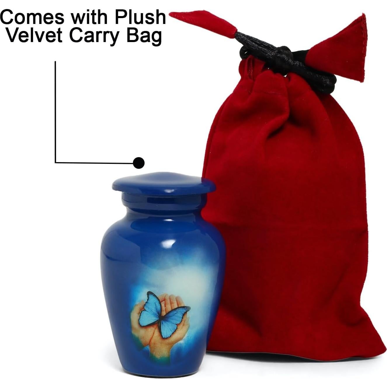 Urna pequeña para cenizas The Ascent mariposa azul 6.98 cm
