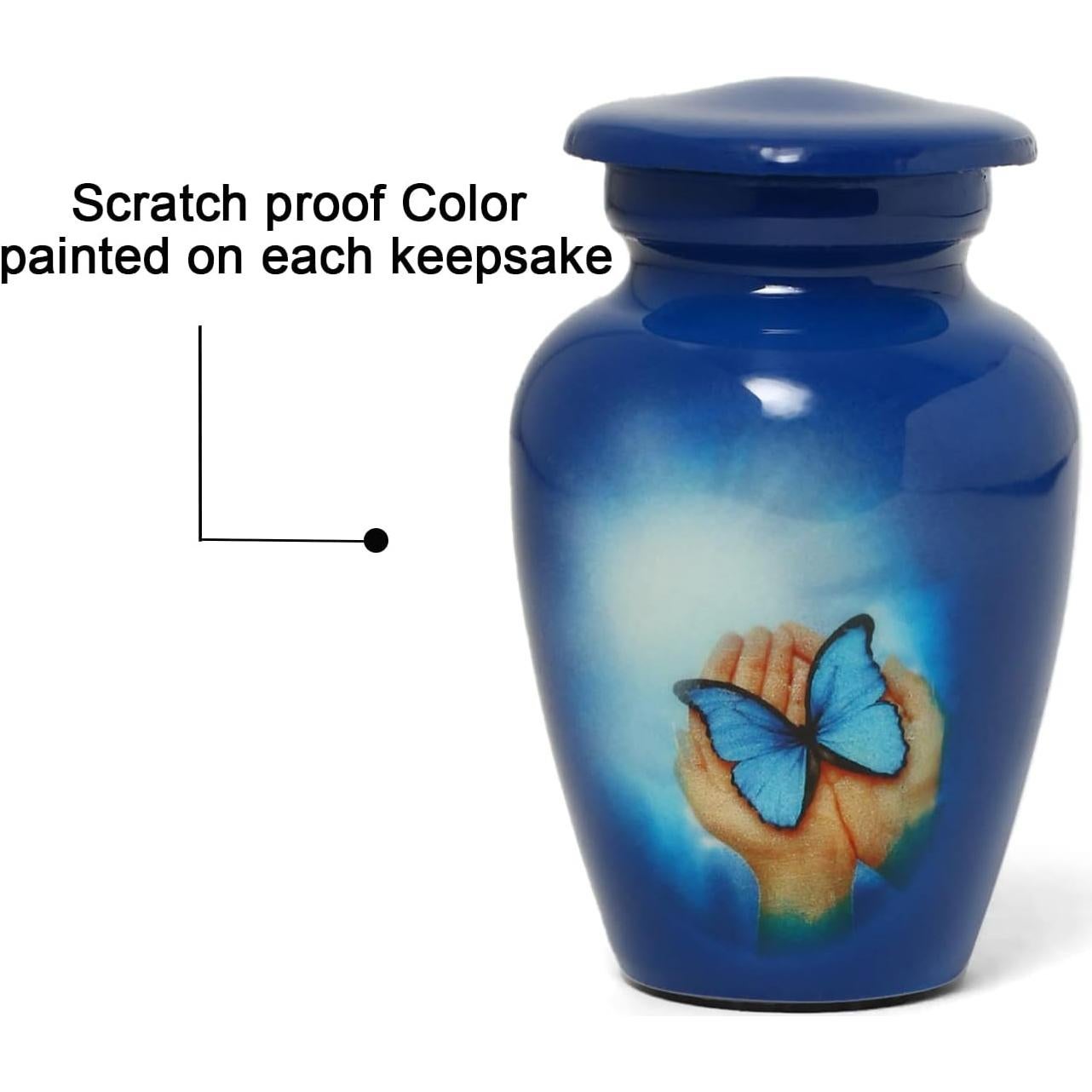 Urna pequeña para cenizas The Ascent mariposa azul 6.98 cm