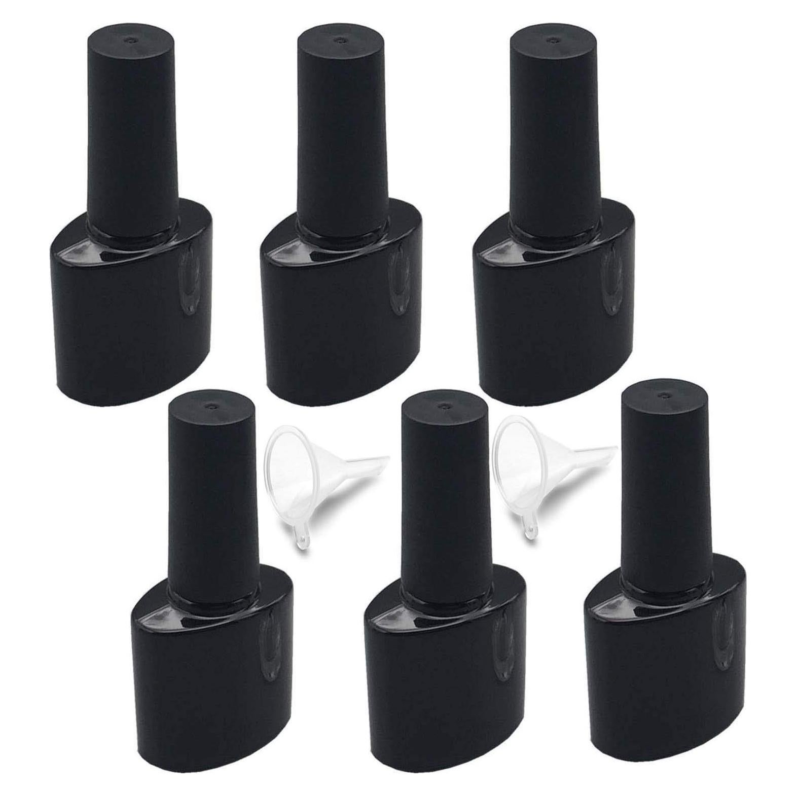 6 Botellas Vacías de Esmalte de Uñas 10ml con Embudos