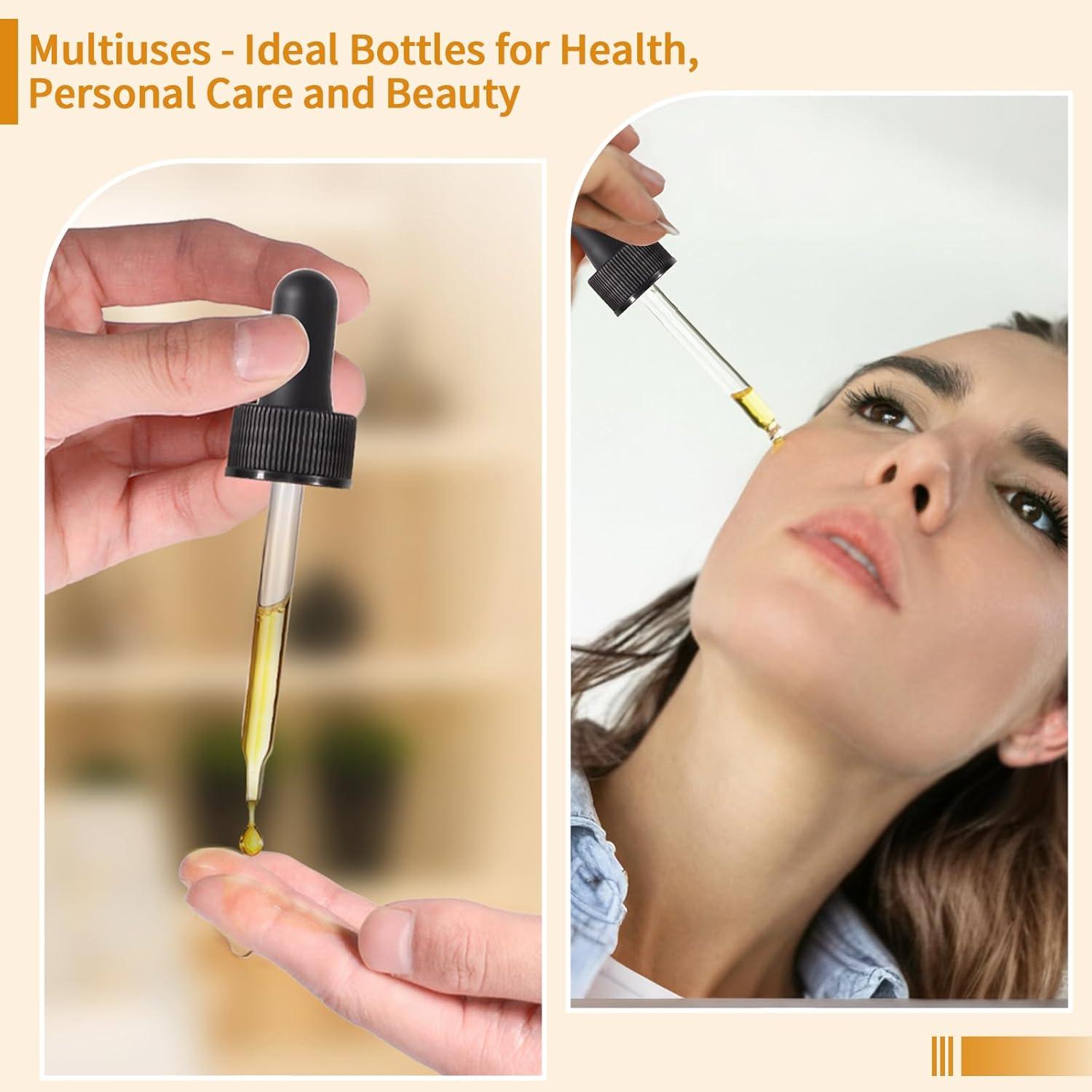 Botellas gotero de vidrio ámbar 30 ml - 4 Pack StellaCare