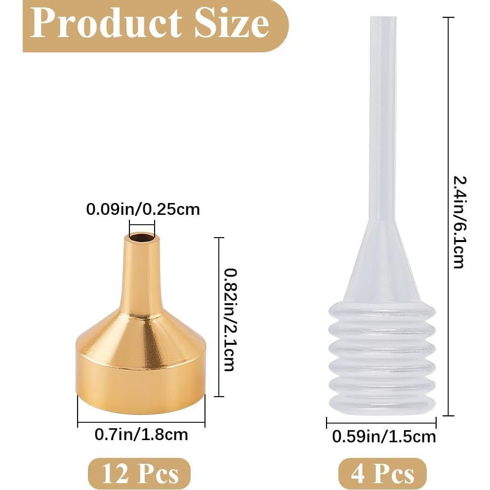 Set 16Pcs Mini Embudos de Aluminio GORGECRAFT con Pipetas