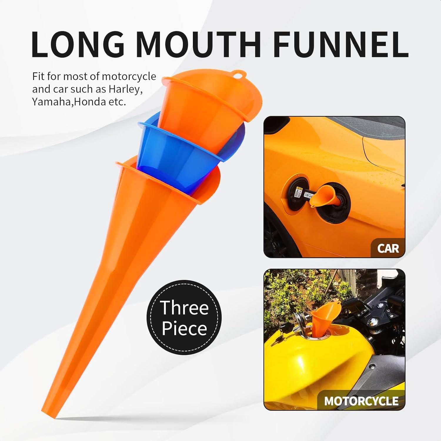 Juego de 3 Embudos de Aceite Plástico Aferrizu 28.8cm