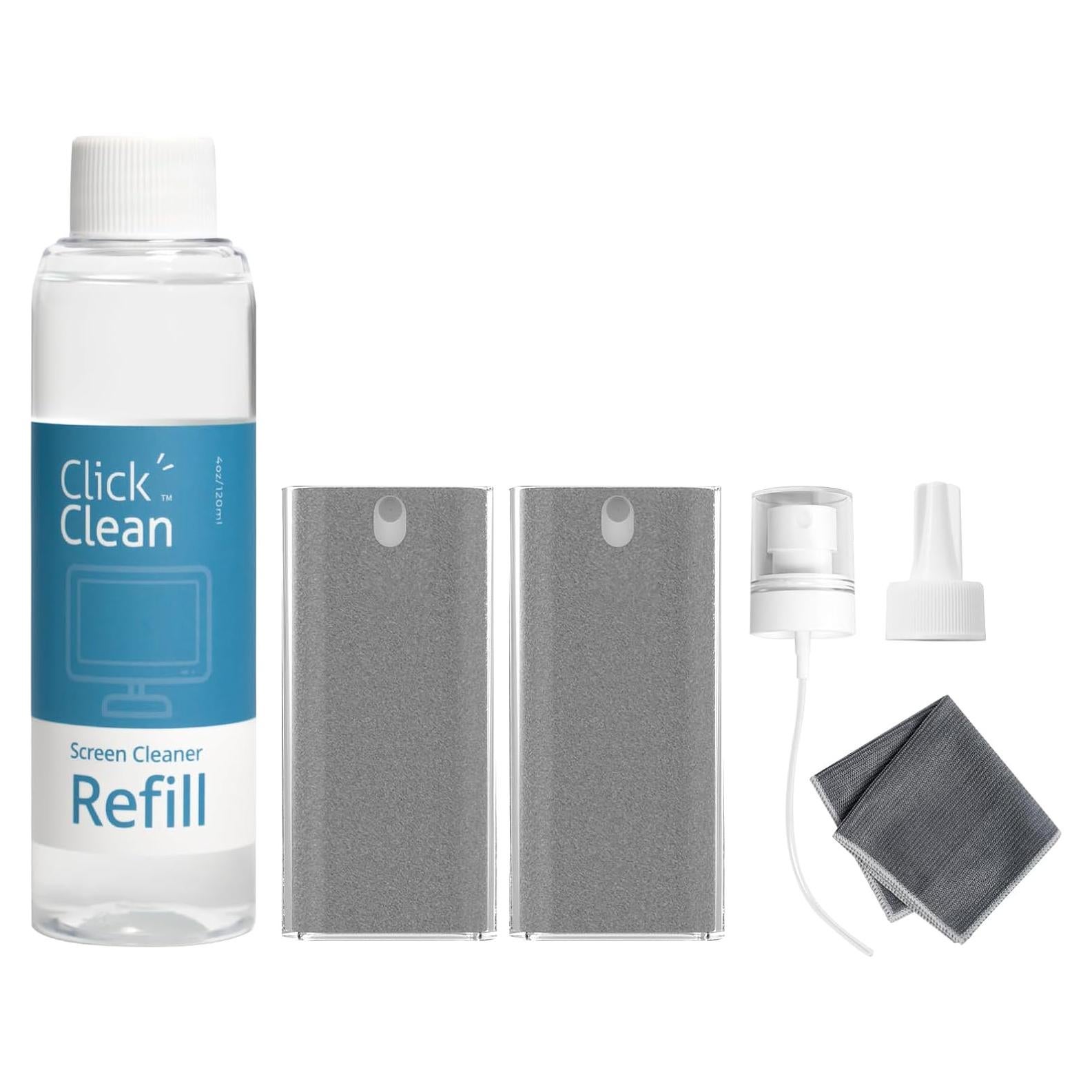 Kit Limpiador de Pantalla Click Clean - 2 Spray 4 oz + Paño Microfibra