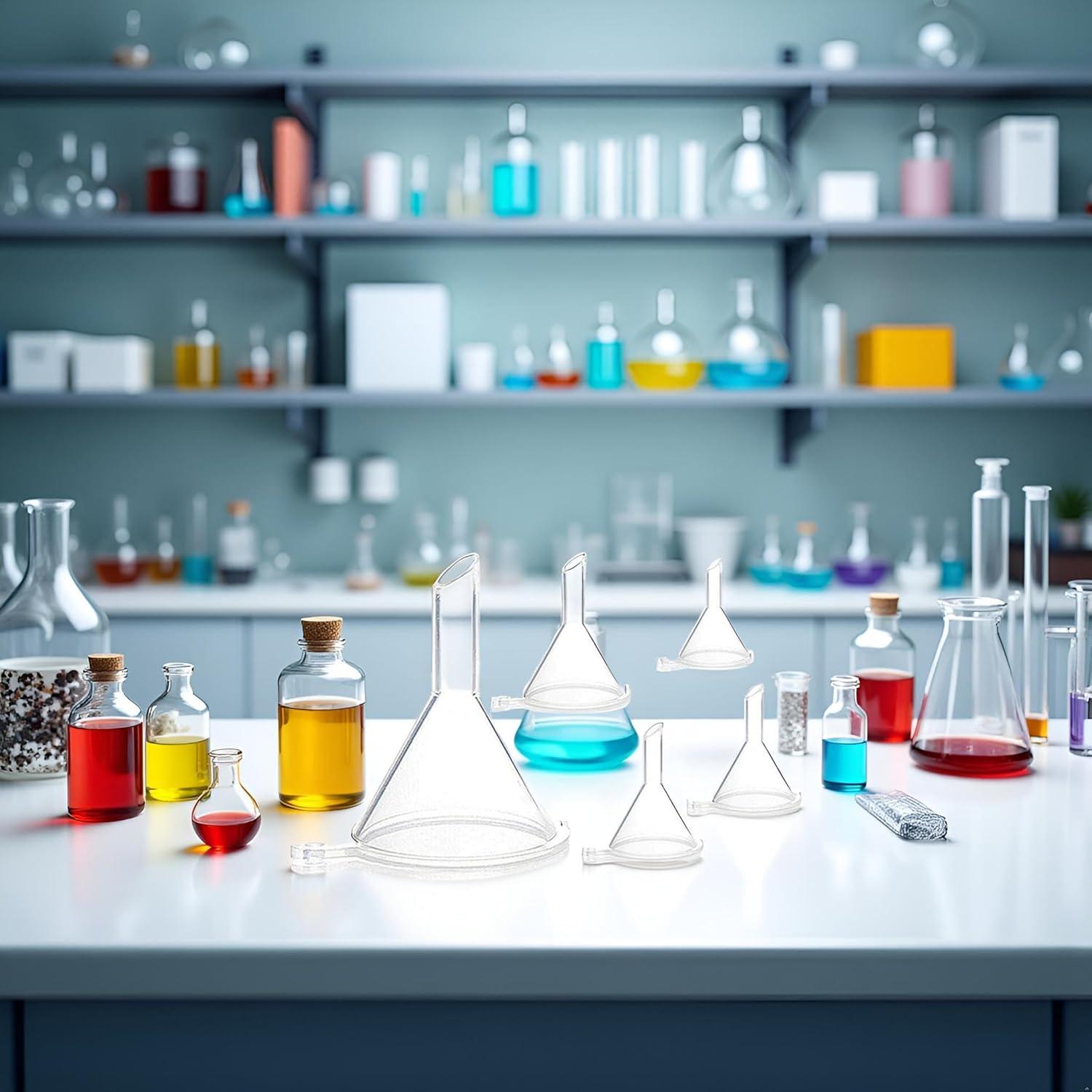 Set de 5 Embudos Mini Blancos de Plástico Multiusos BWESOO