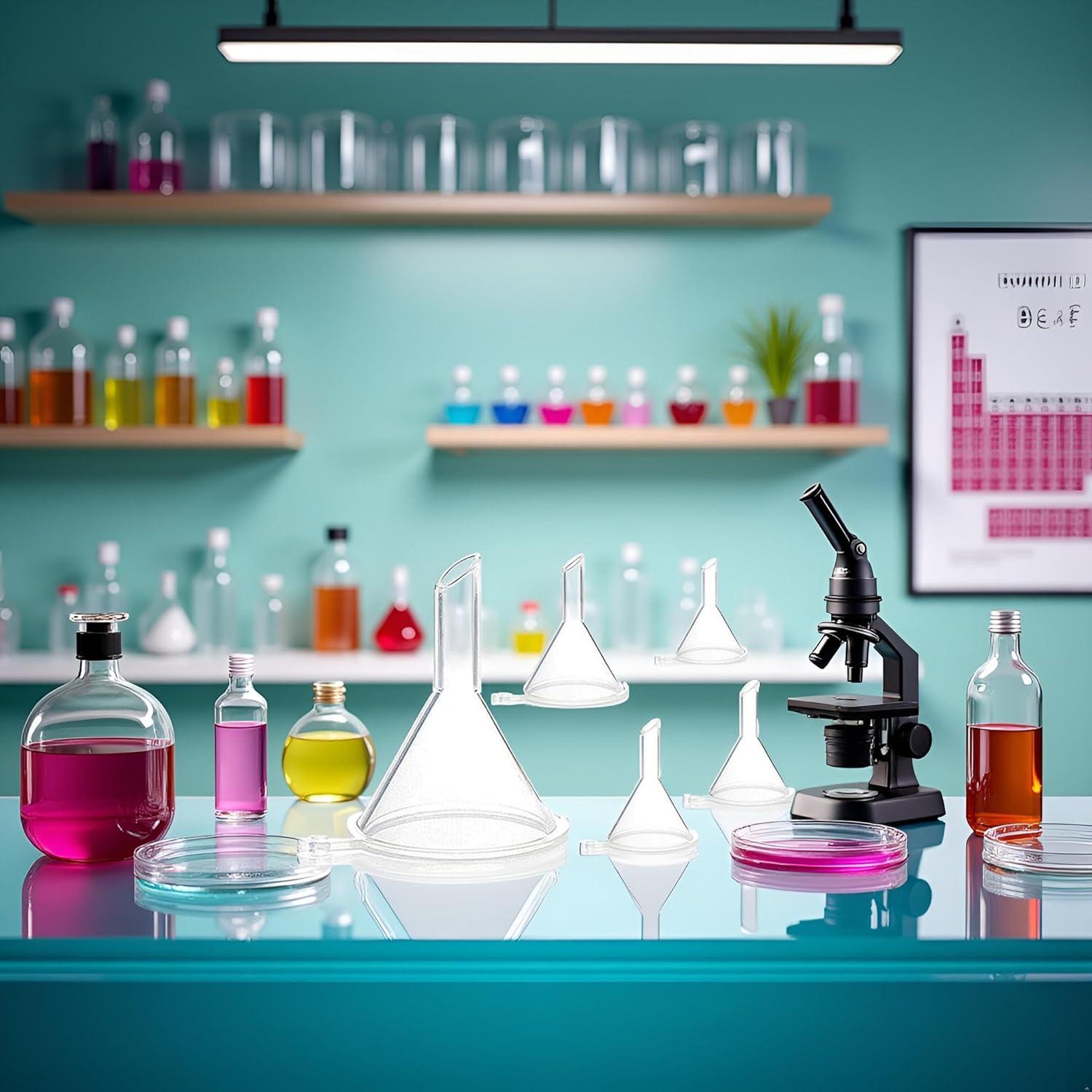 Set de 5 Embudos Mini Blancos de Plástico Multiusos BWESOO