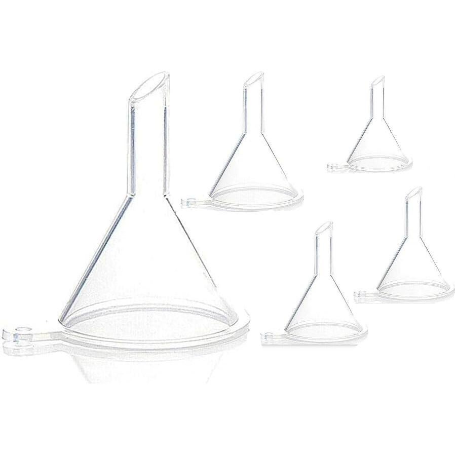 Set de 5 Embudos Mini Blancos de Plástico Multiusos BWESOO