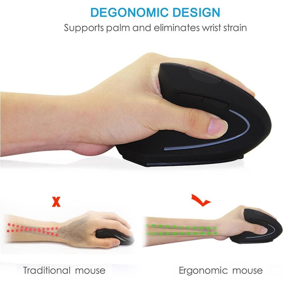 Ratón Inalámbrico Ergonómico Vertical SXBan para Mano Izquierda 1600 DPI