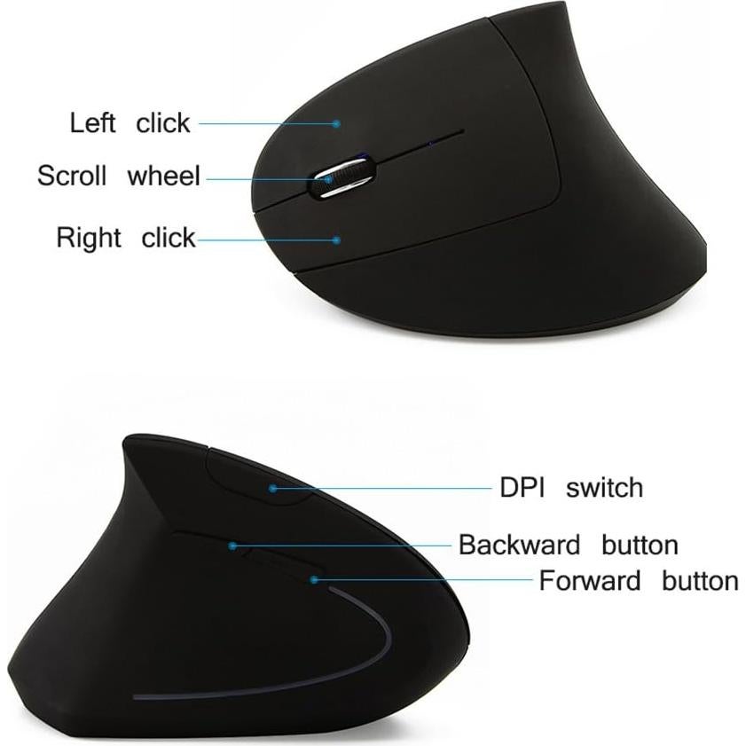 Ratón Inalámbrico Ergonómico Vertical SXBan para Mano Izquierda 1600 DPI
