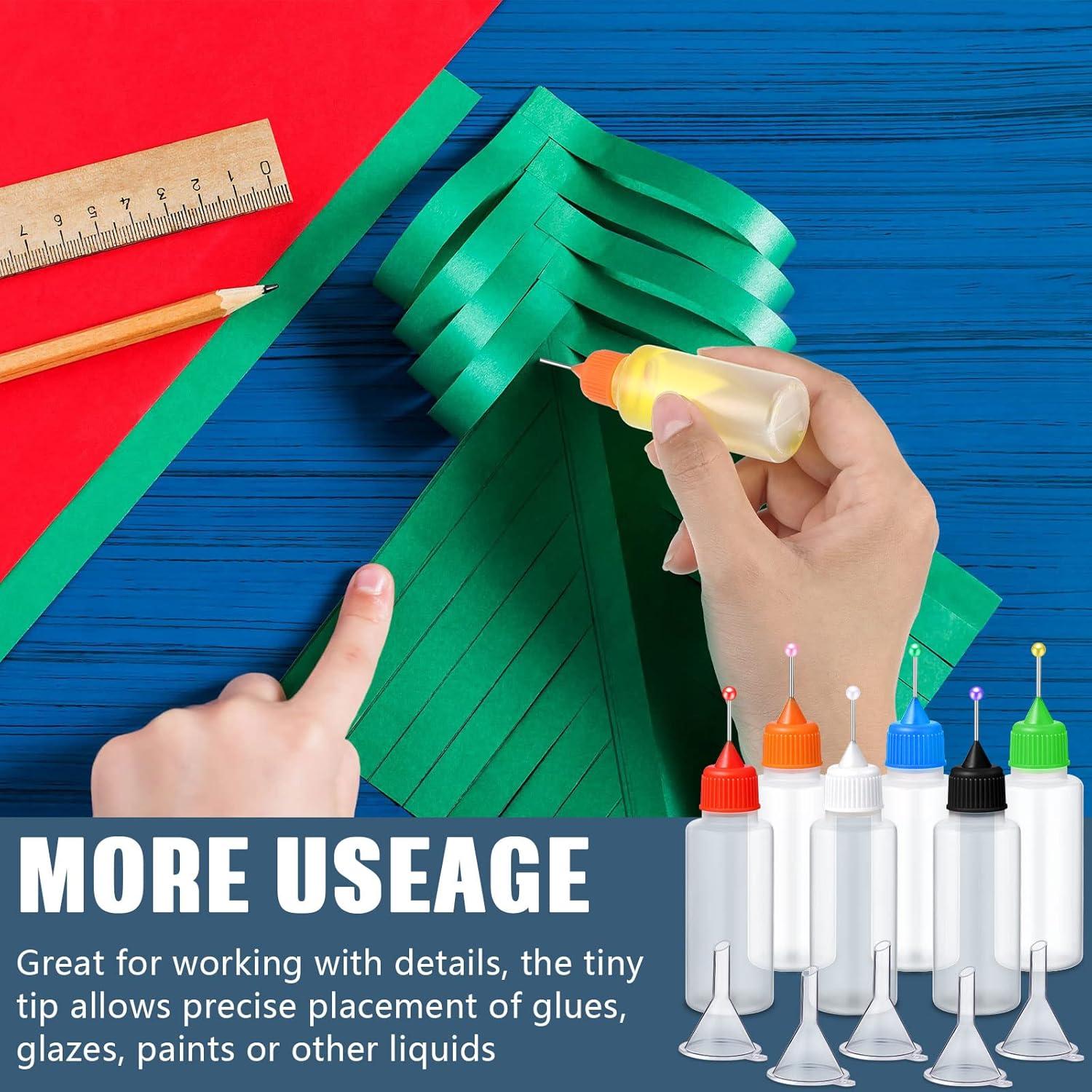 12 Botellas Aplicadoras de Precisión 20 ml Baderke con Agujas y Embudos