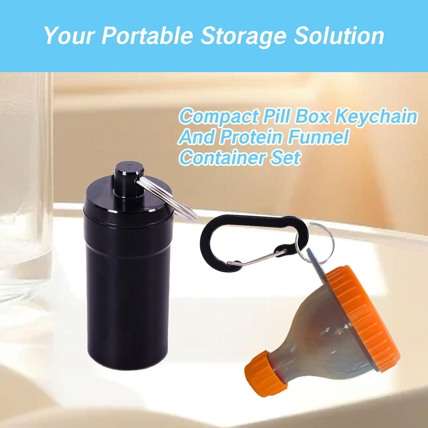 Juego de embudos de proteína YAFIYGI 50ml naranja con mosquetón