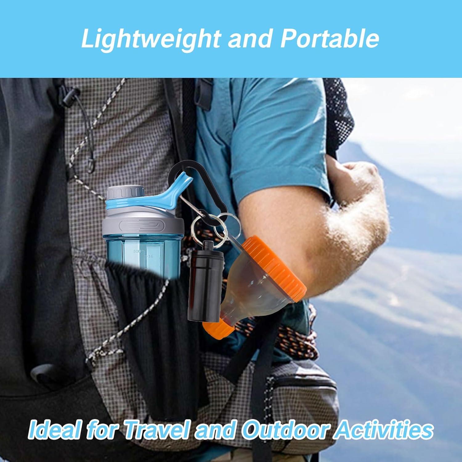 Juego de embudos de proteína YAFIYGI 50ml naranja con mosquetón