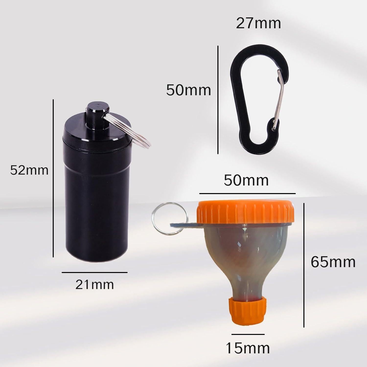 Juego de embudos de proteína YAFIYGI 50ml naranja con mosquetón