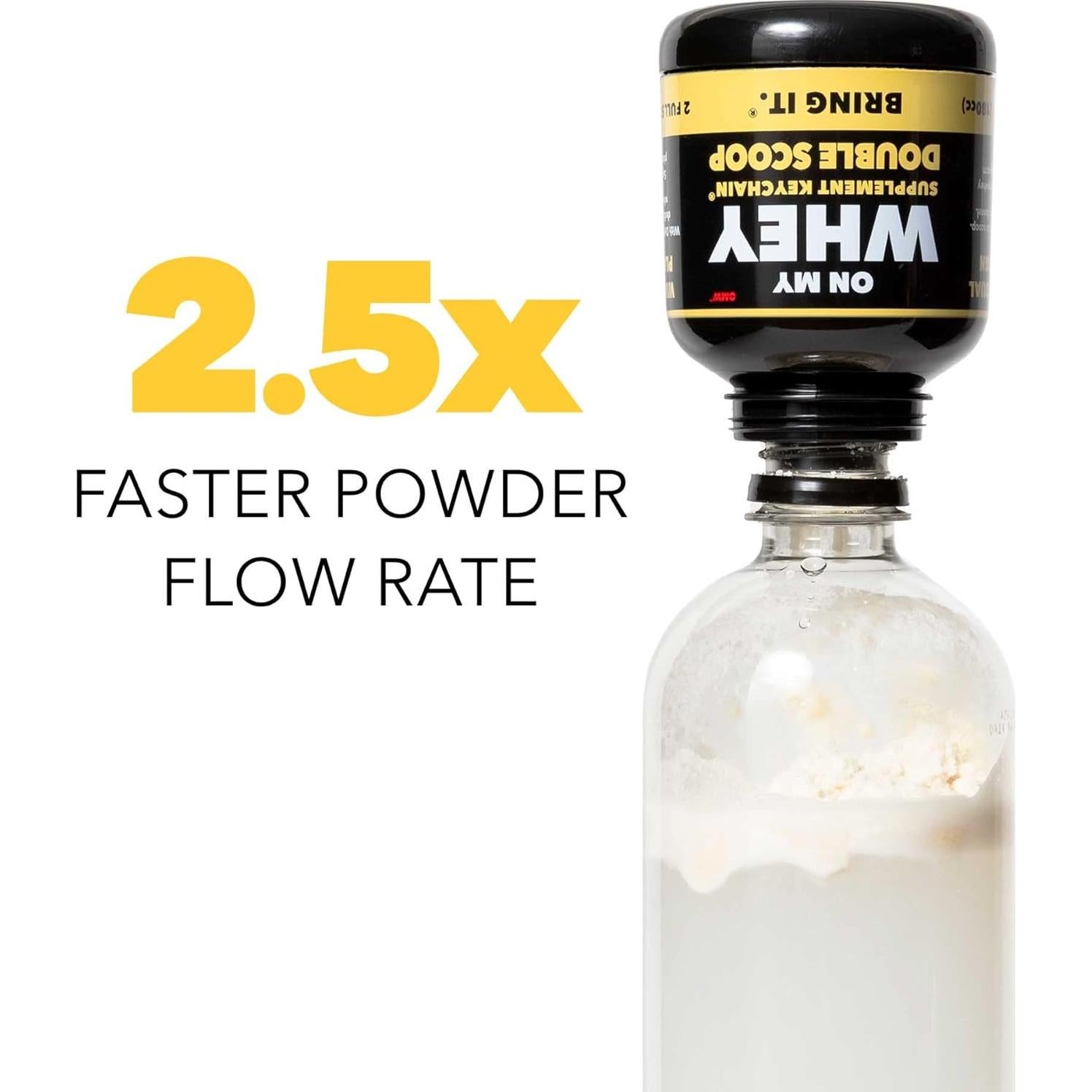 Contenedor de Suplementos ONMYWHEY 180cc con Embudo y Mosquetón