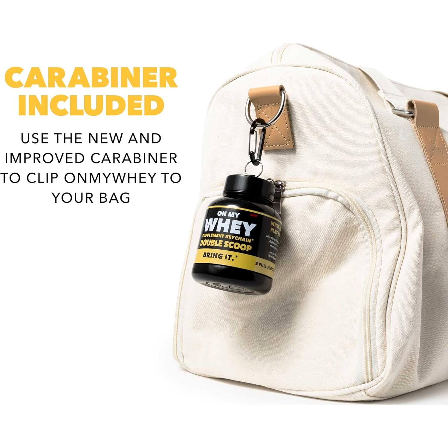 Contenedor de Suplementos ONMYWHEY 180cc con Embudo y Mosquetón