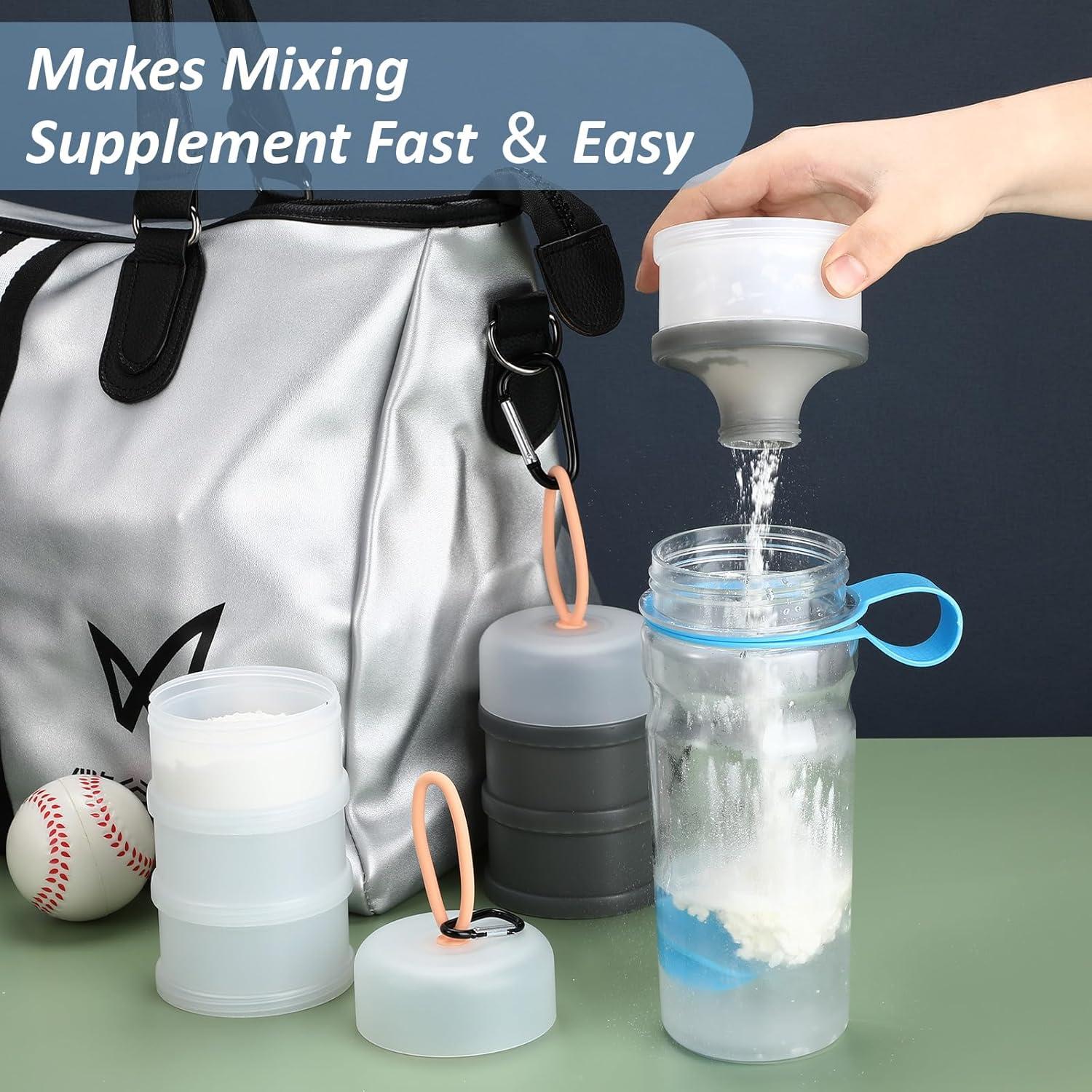 Contenedor de Polvo de Proteína Baderke 2 Pcs Apilable 473ml