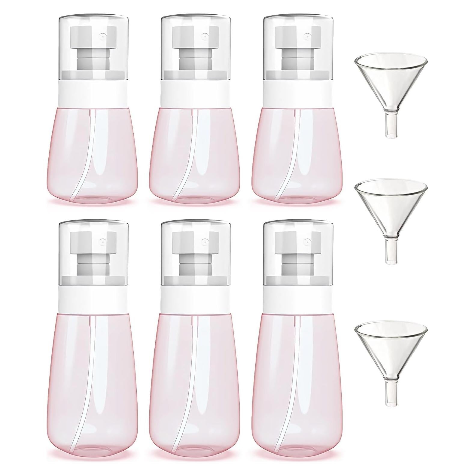 Paquete de 6 Botellas de Spray Rellenables uadbau 60ml Rosa