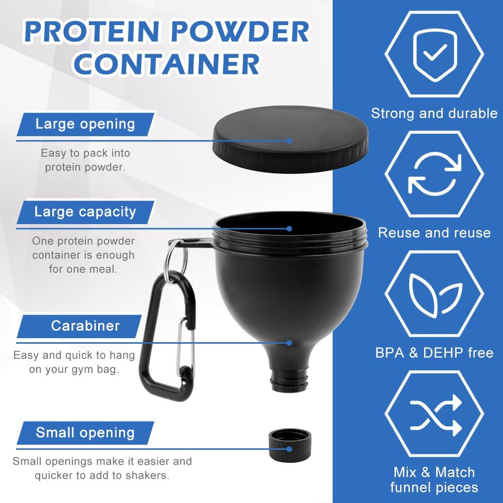 Juego de 4 embudos para polvo de proteína PUXING 150ml