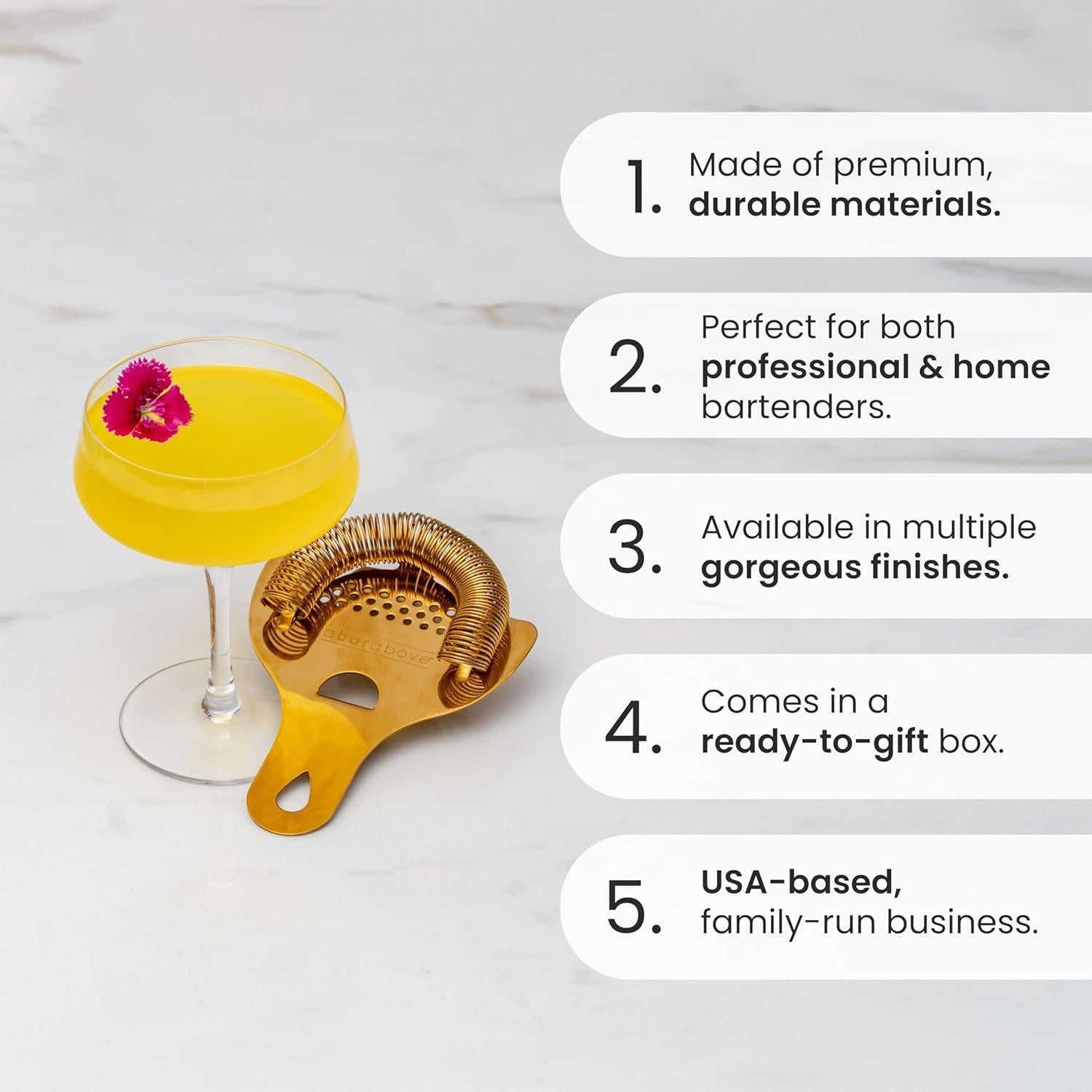 Colador de Cócteles Hawthorne A Bar Above Acero Inoxidable