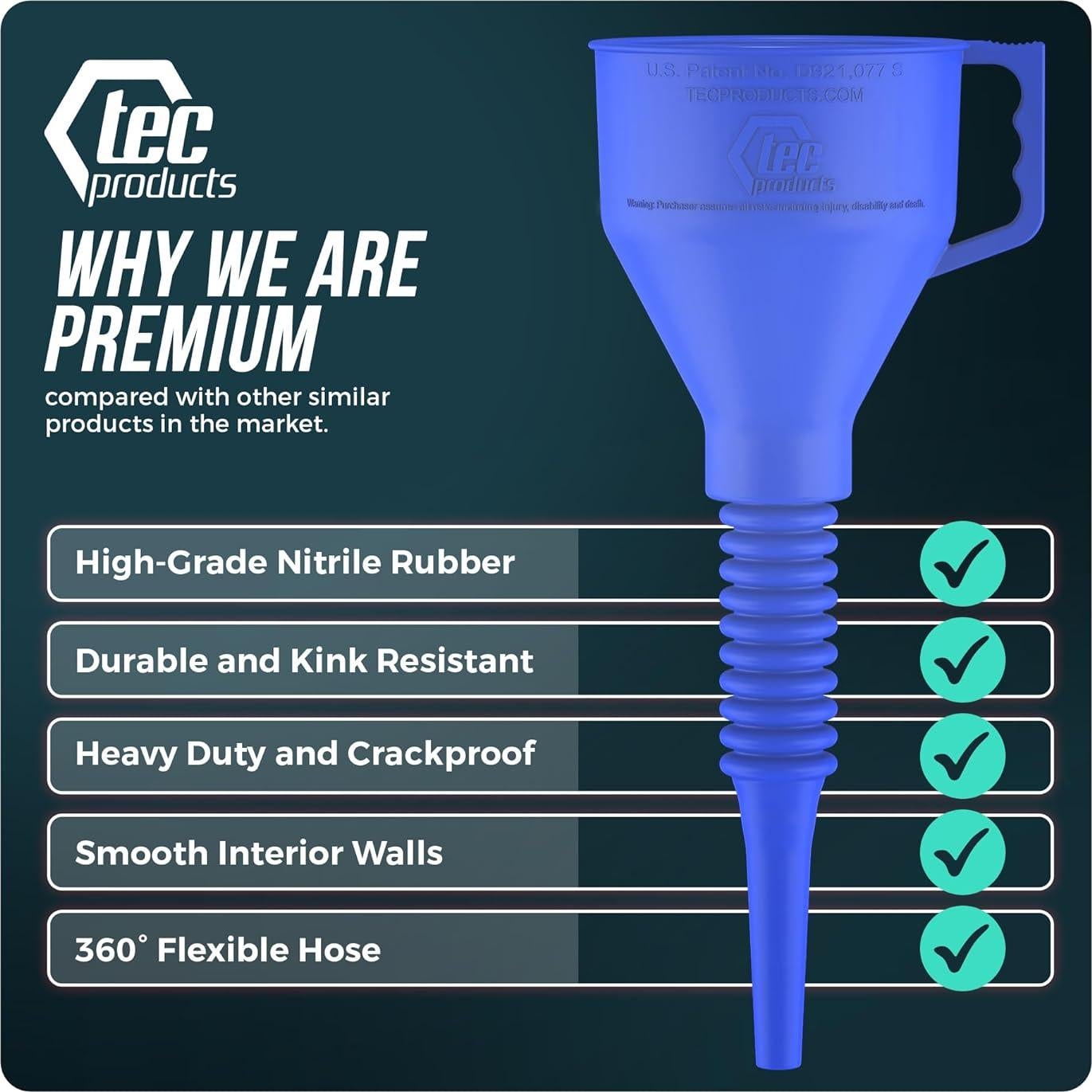 Embudo Flexible Automotriz TEC Products Azul Grande 40.64 cm