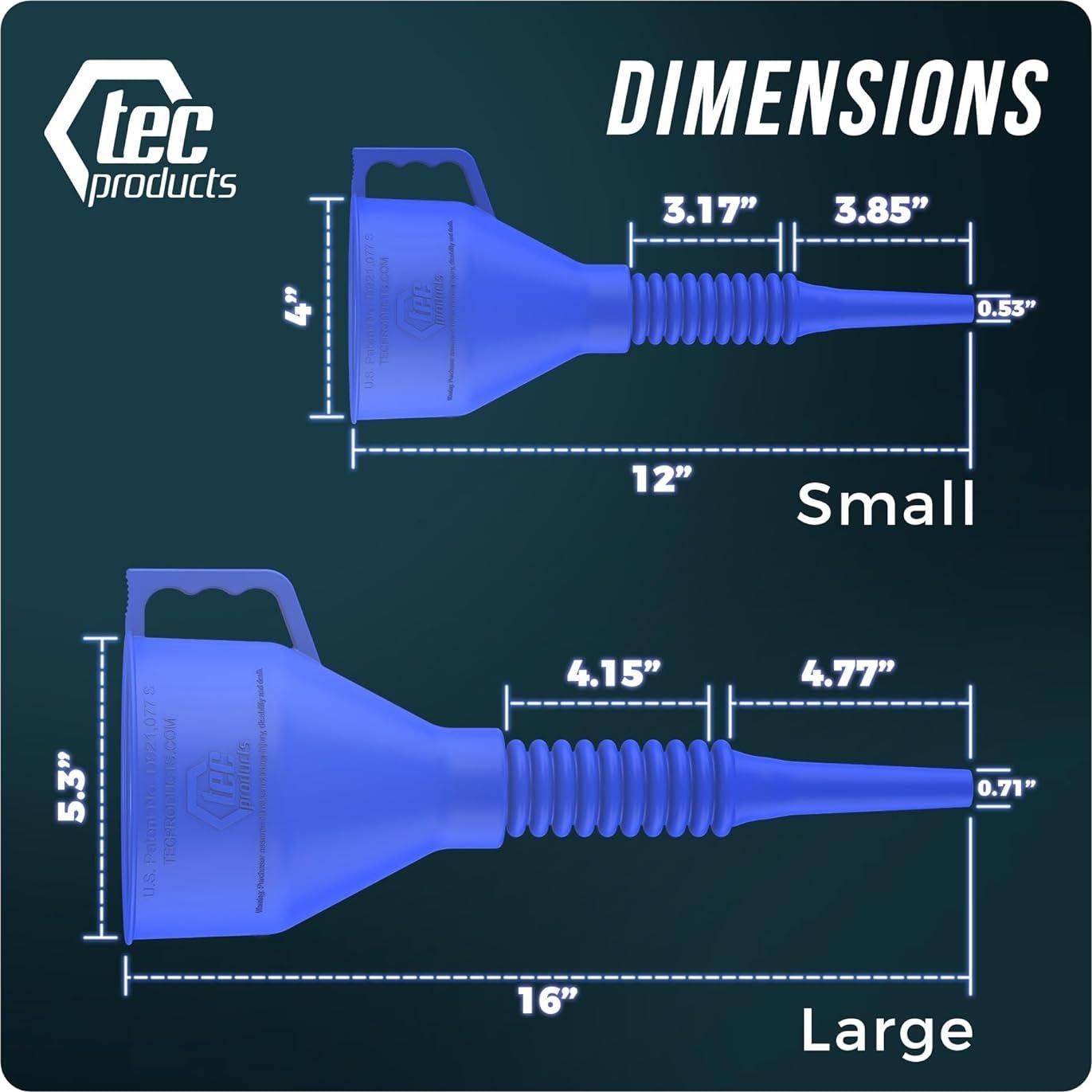 Embudo Flexible Automotriz TEC Products Azul Grande 40.64 cm