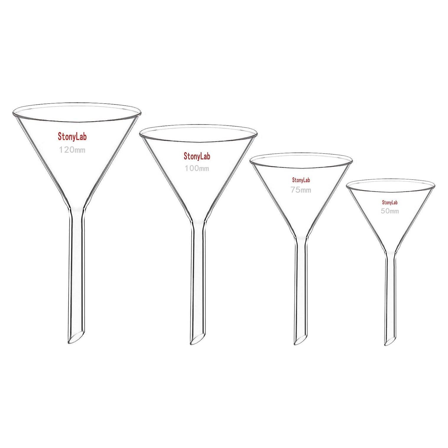 Set de embudos de vidrio StonyLab 4 piezas 50-120 mm