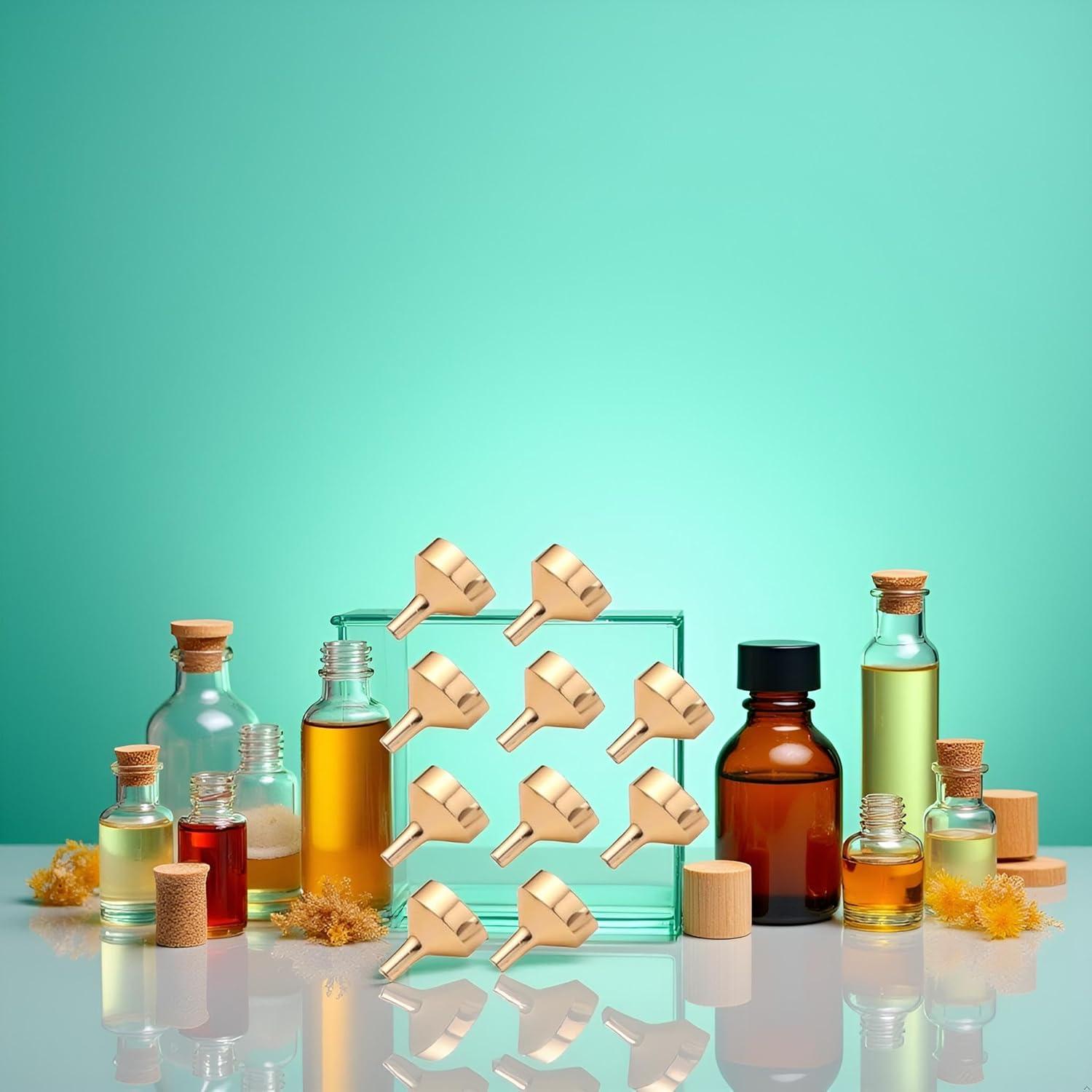 Juego de 10 embudos metálicos mini dorados Jinshining