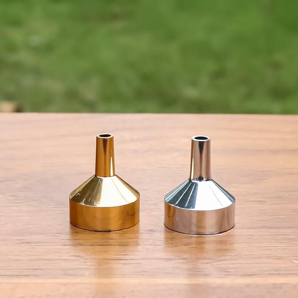 Juego de 10 embudos metálicos mini dorados Jinshining