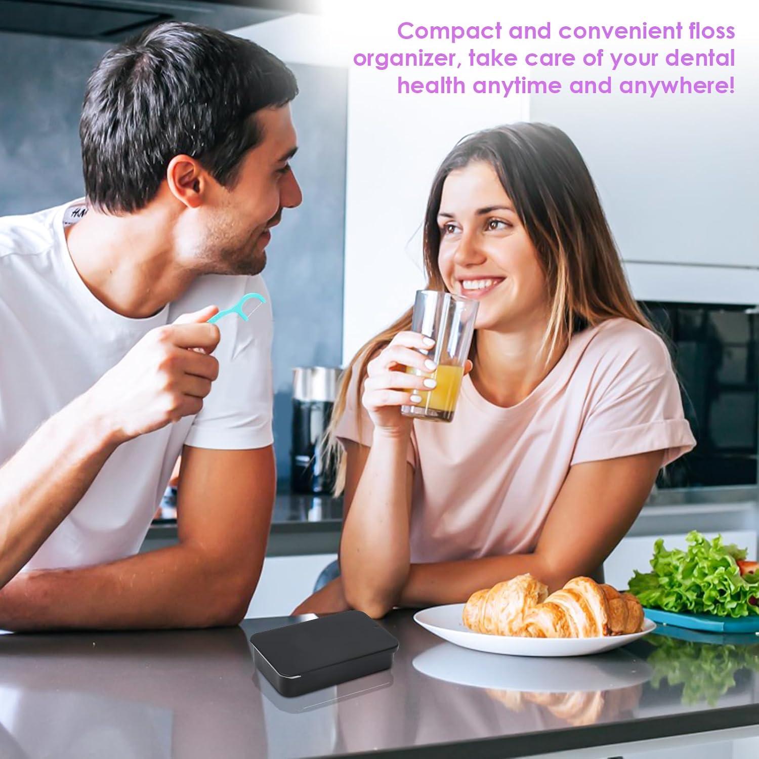 Estuche de Palillos de Hilo Dental Gerkia 2Pack Reutilizable