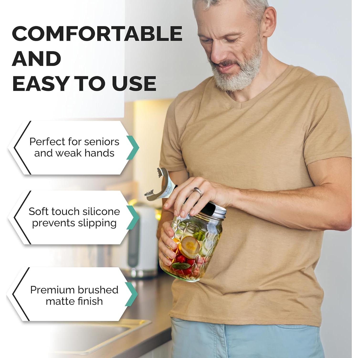 Abridor de Tarros 2 en 1 FoodieForever - Acero Inoxidable