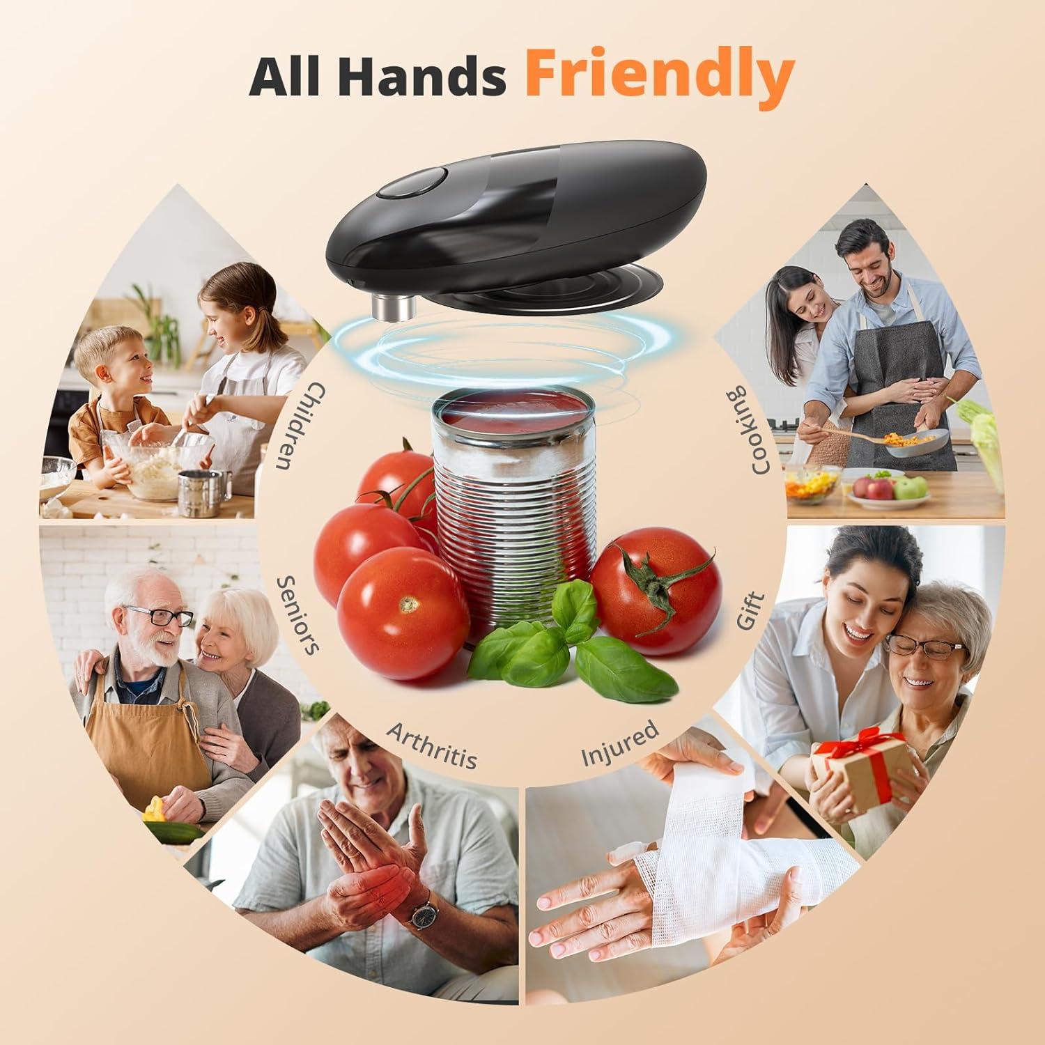 Abrelatas Eléctrico SYAWS Automático para Latas - Negro