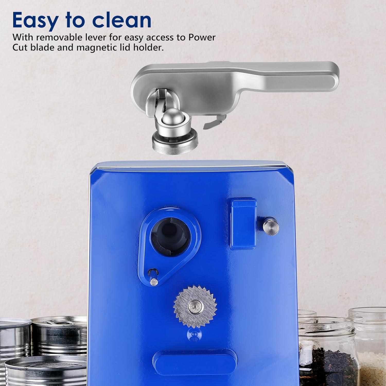 Abridor de Latas Eléctrico Davivy Azul 3 en 1 con Afilador