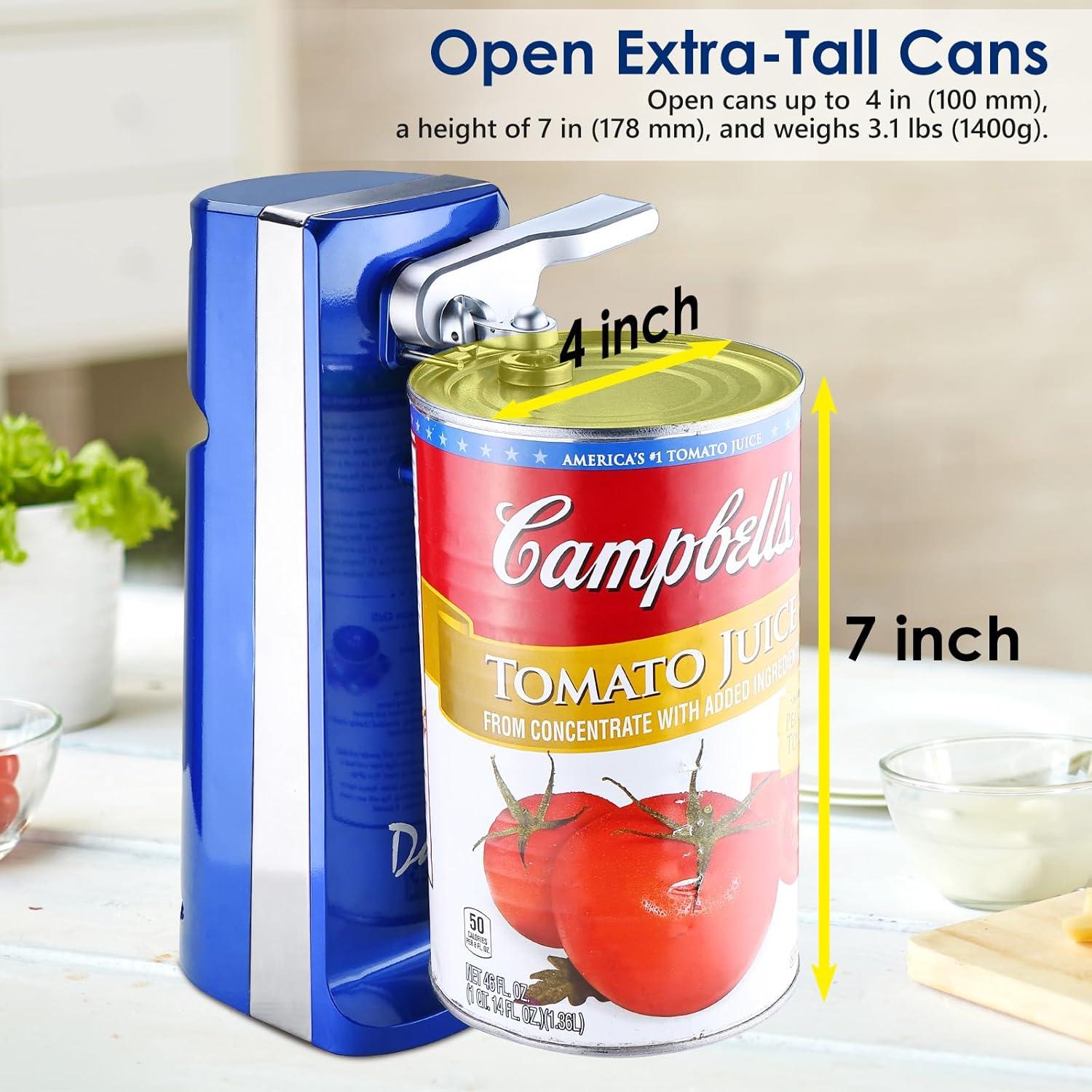 Abridor de Latas Eléctrico Davivy Azul 3 en 1 con Afilador