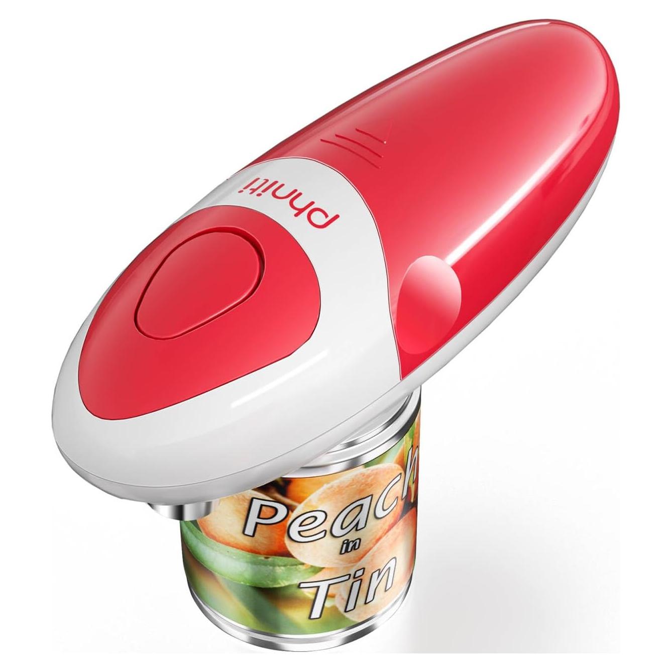 Abrelatas Eléctrico Phniti Automático 2W Rojo/Blanco