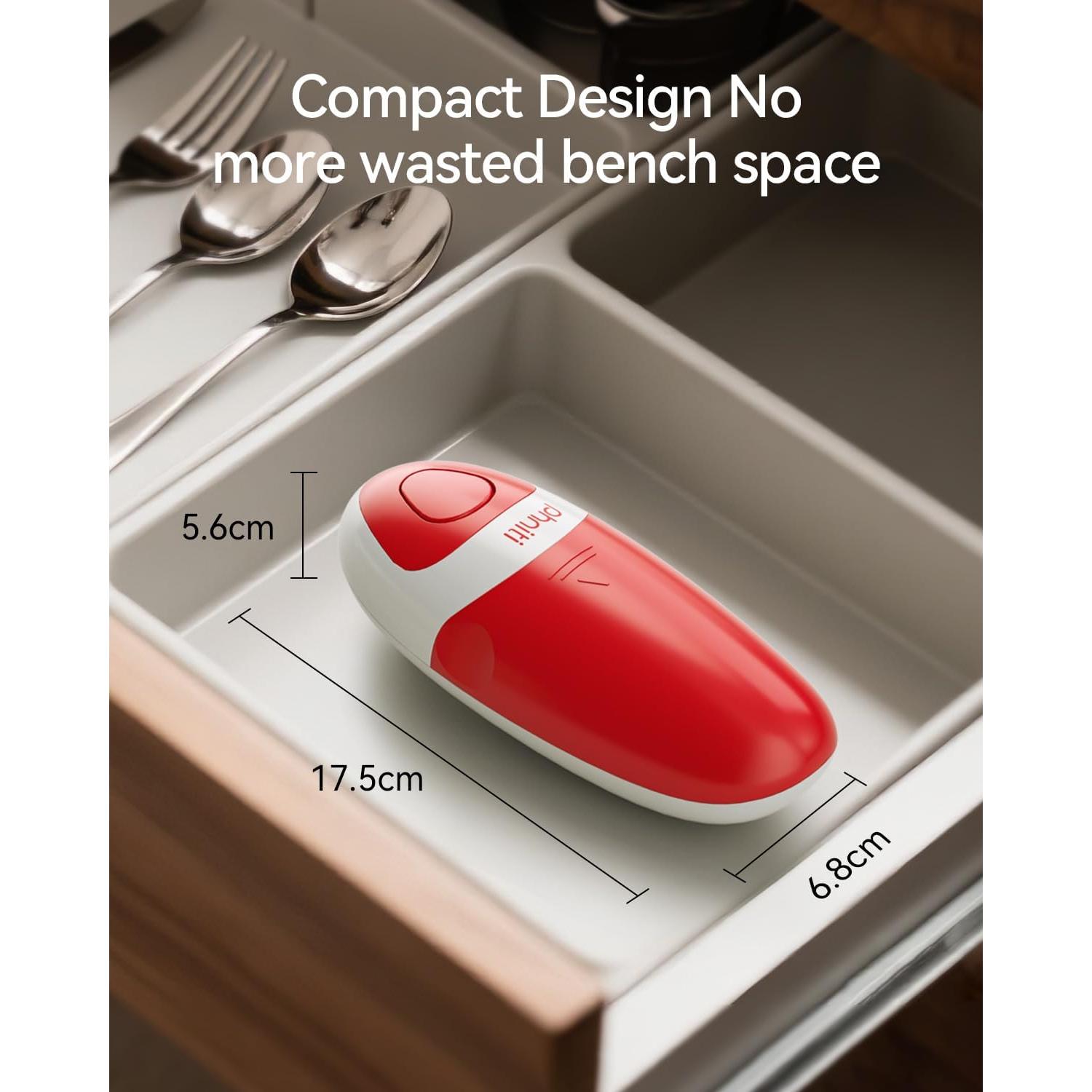 Abrelatas Eléctrico Phniti Automático 2W Rojo/Blanco