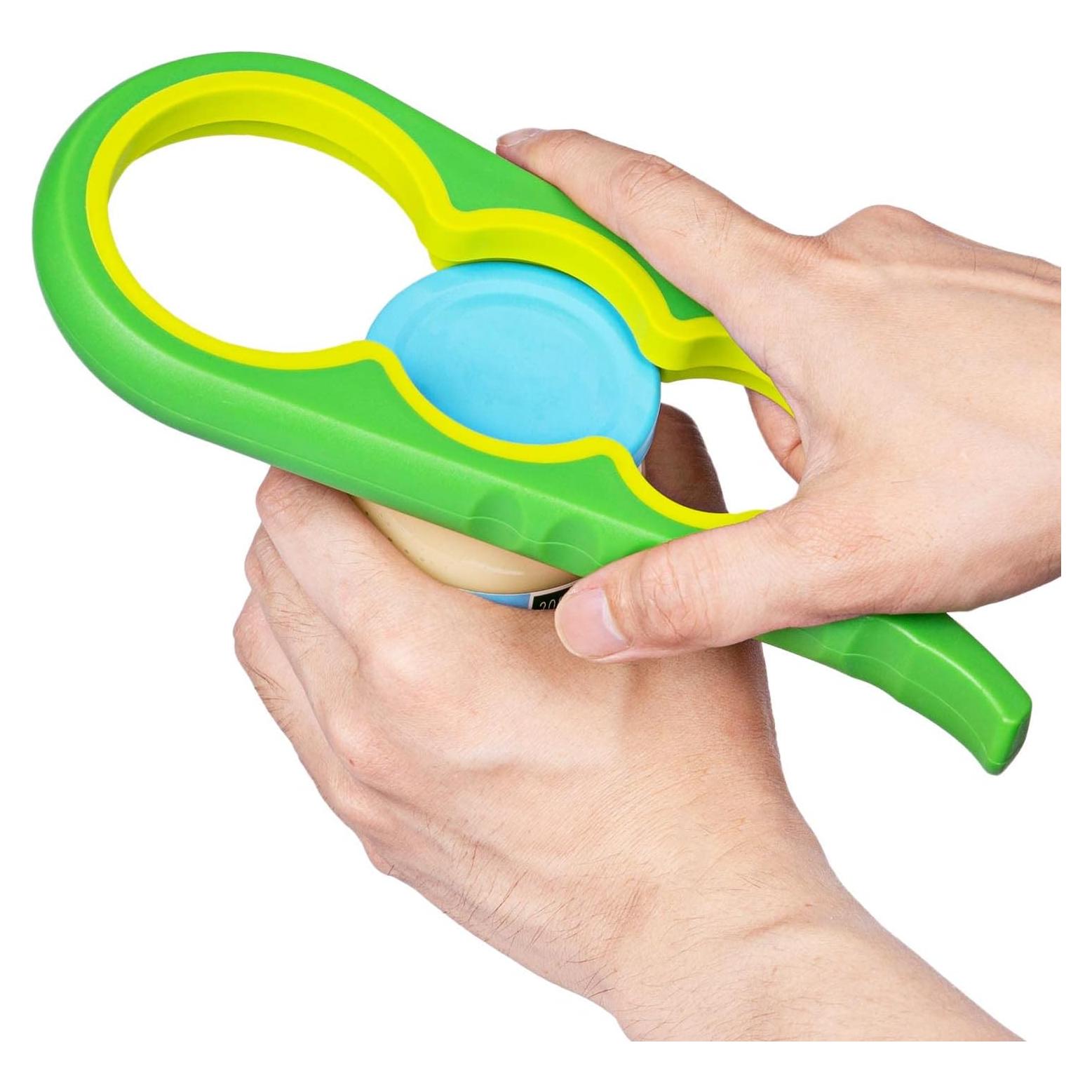 Abridor de frascos antideslizante Bloss 4 en 1 para manos débiles