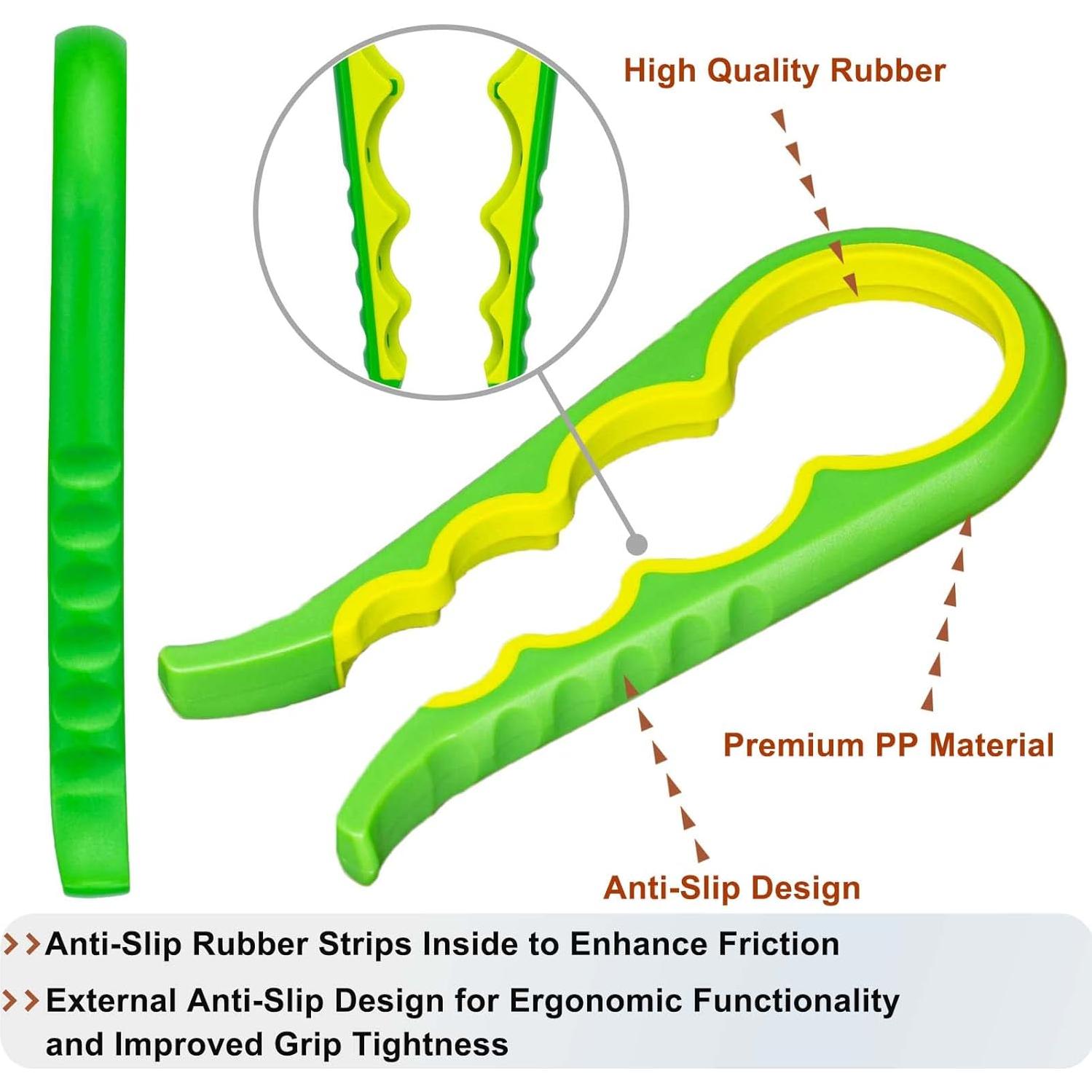 Abridor de frascos antideslizante Bloss 4 en 1 para manos débiles