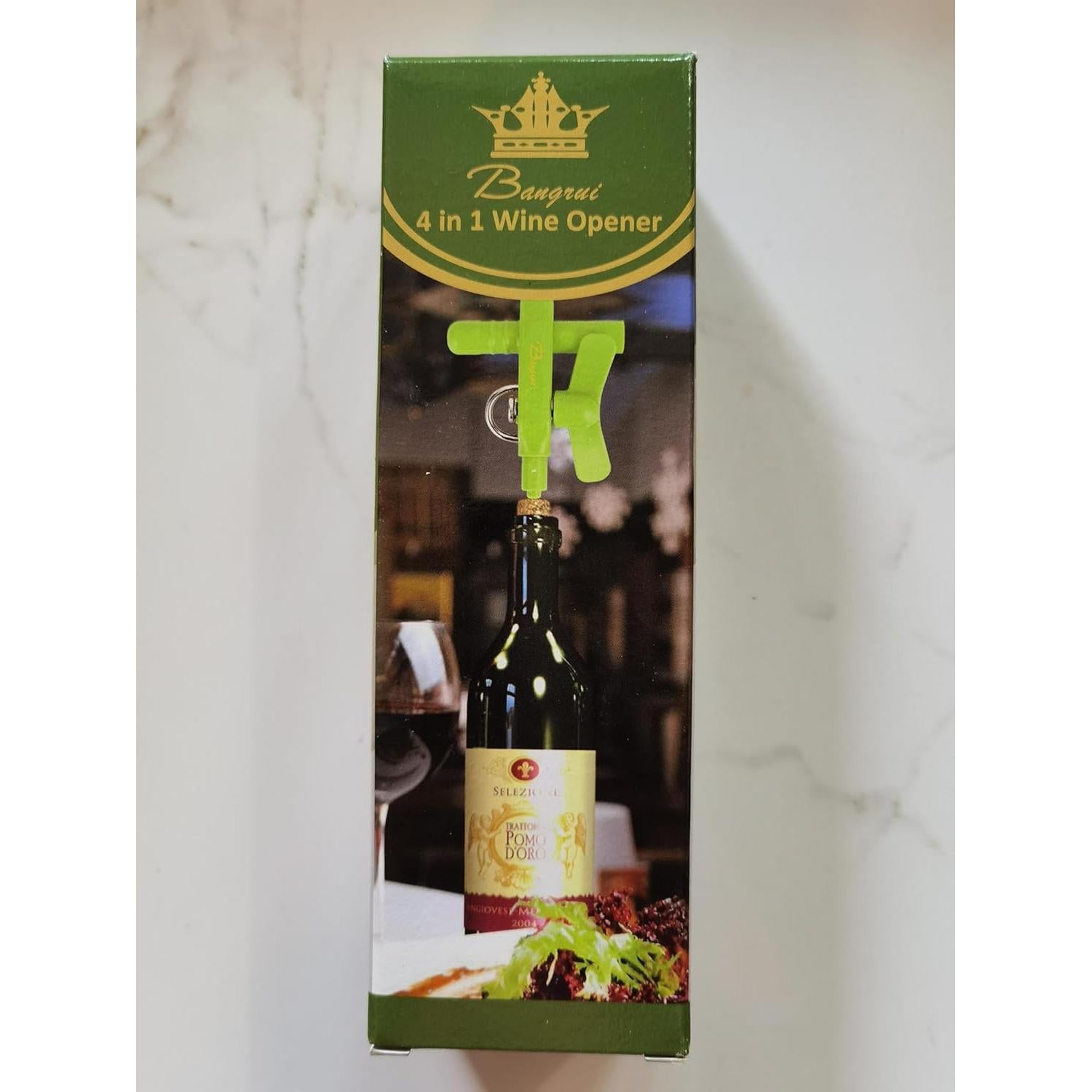 Abridor de Latas Manual 4-en-1 Bangrui Verde - Seguro y Versátil