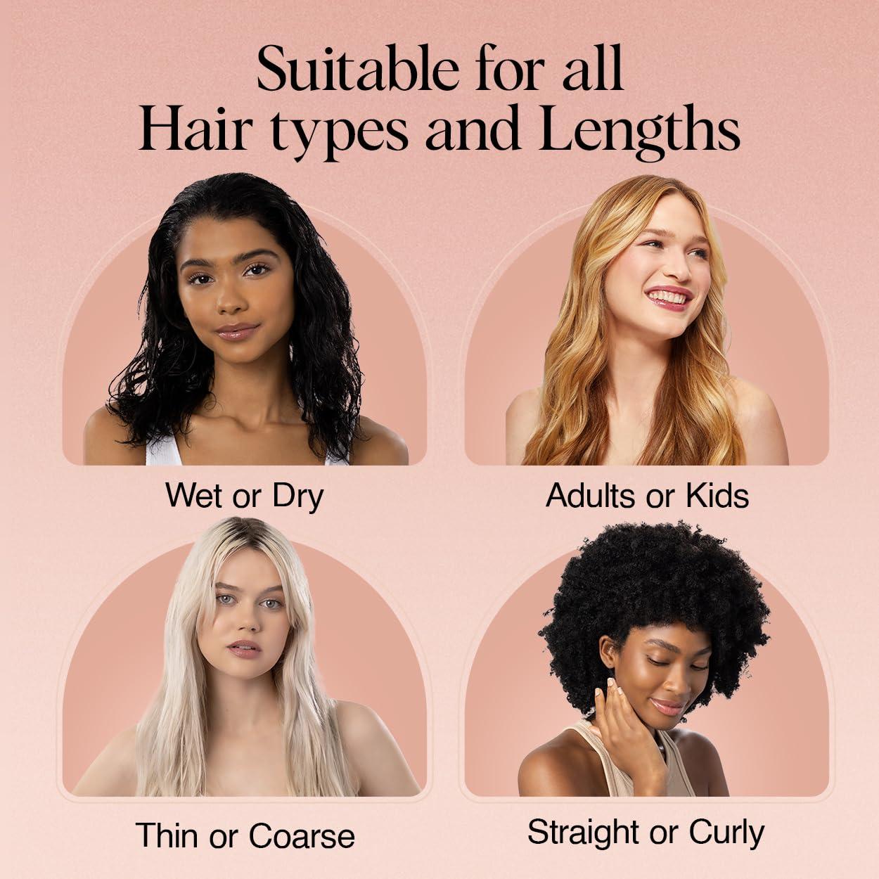 Cepillo Desenredante Kitsch Negro para Cabello Húmedo y Seco