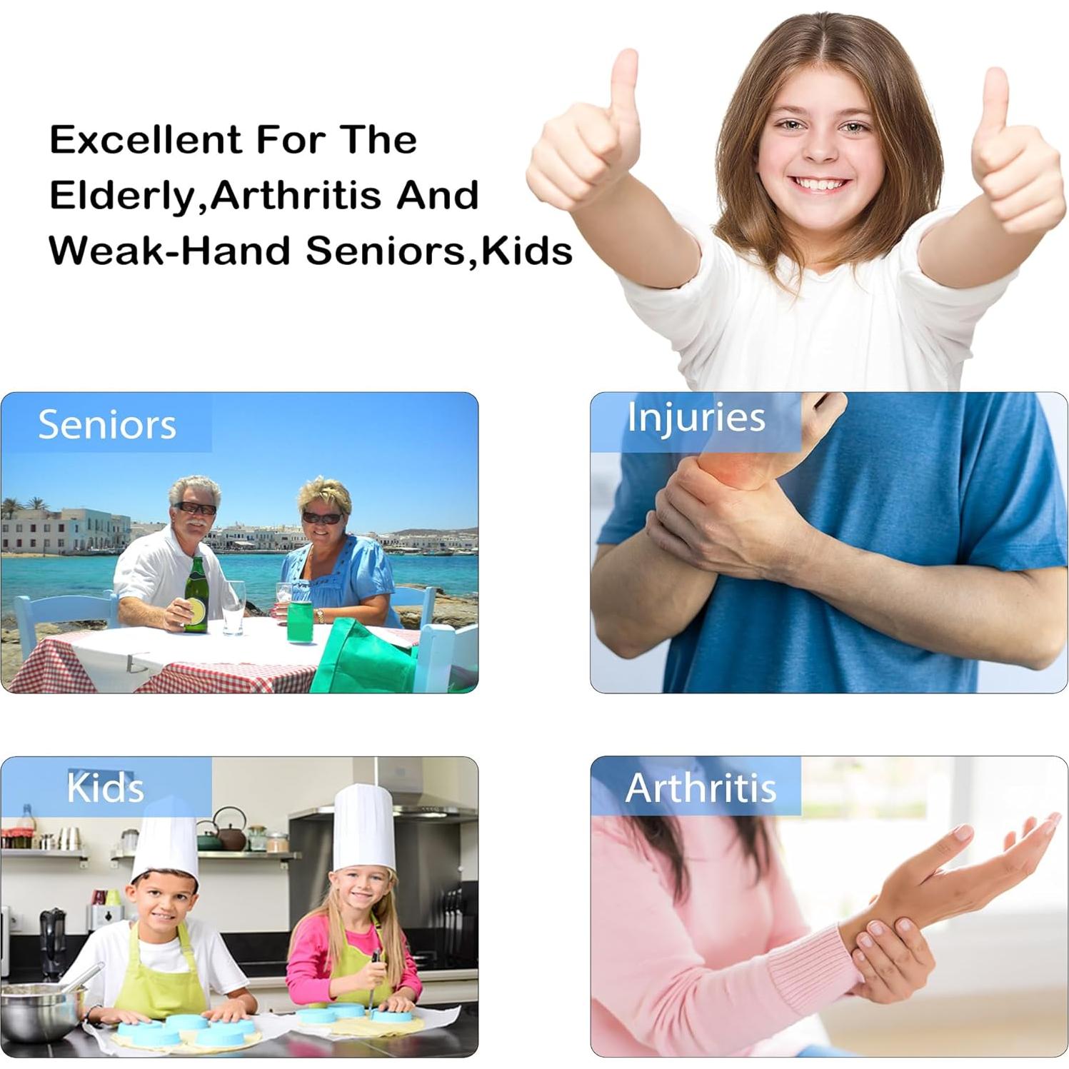 Abridor de frascos 5 en 1 HUMANFUN para manos débiles